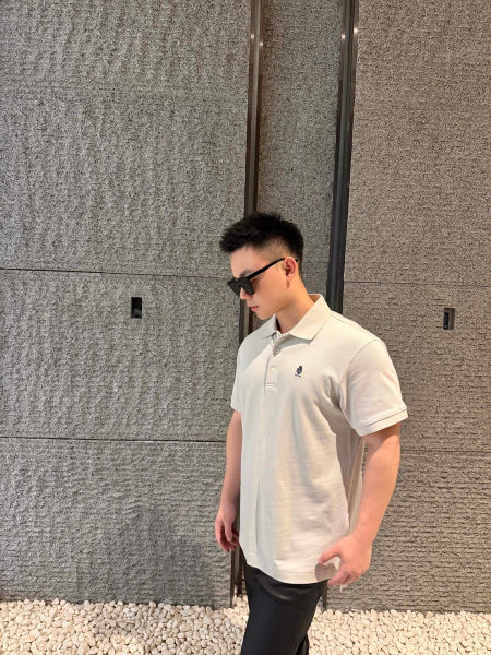 프라다 로고 자수 폴로 셔츠