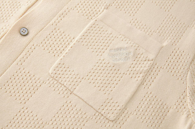 루이비통 다미에 메쉬 니트 반팔 폴로 가디건