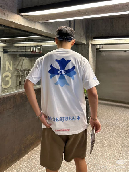 크롬하츠 블루 크로스 프린트 반팔티(2color)
