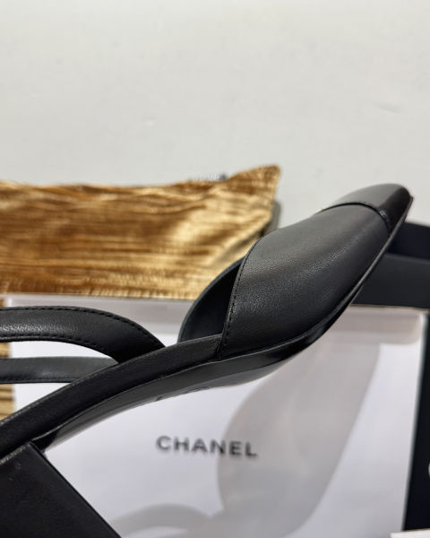 샤넬 스퀘어토 컬러블록 청키힐 샌들 6cm (4color)
