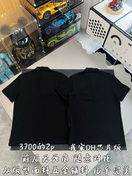 몽x레어 블랙 로고 코튼 피케 하프 지퍼 폴로 셔츠