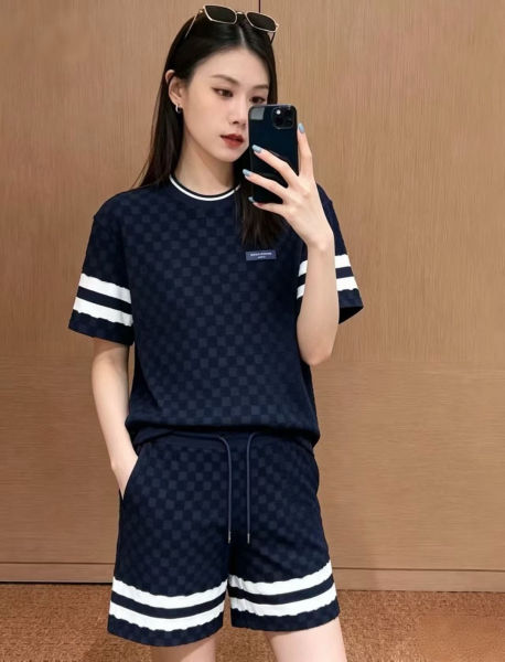 루이비통 다미에 체커보드 자카드 테니스 니트 반팔(2color)