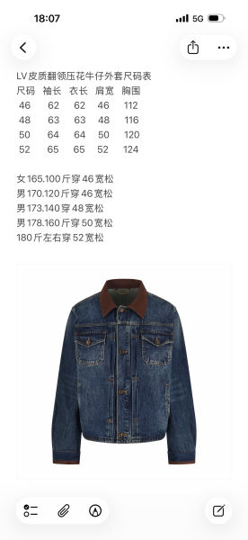 루이비통 모노그램 가죽 칼라 엠보싱 라펠 데님 자켓