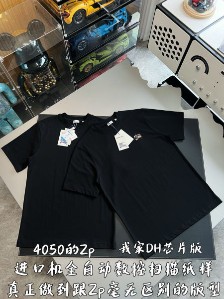 버버리 EKD 자수 로고 블랙 코튼 티셔츠(2color)