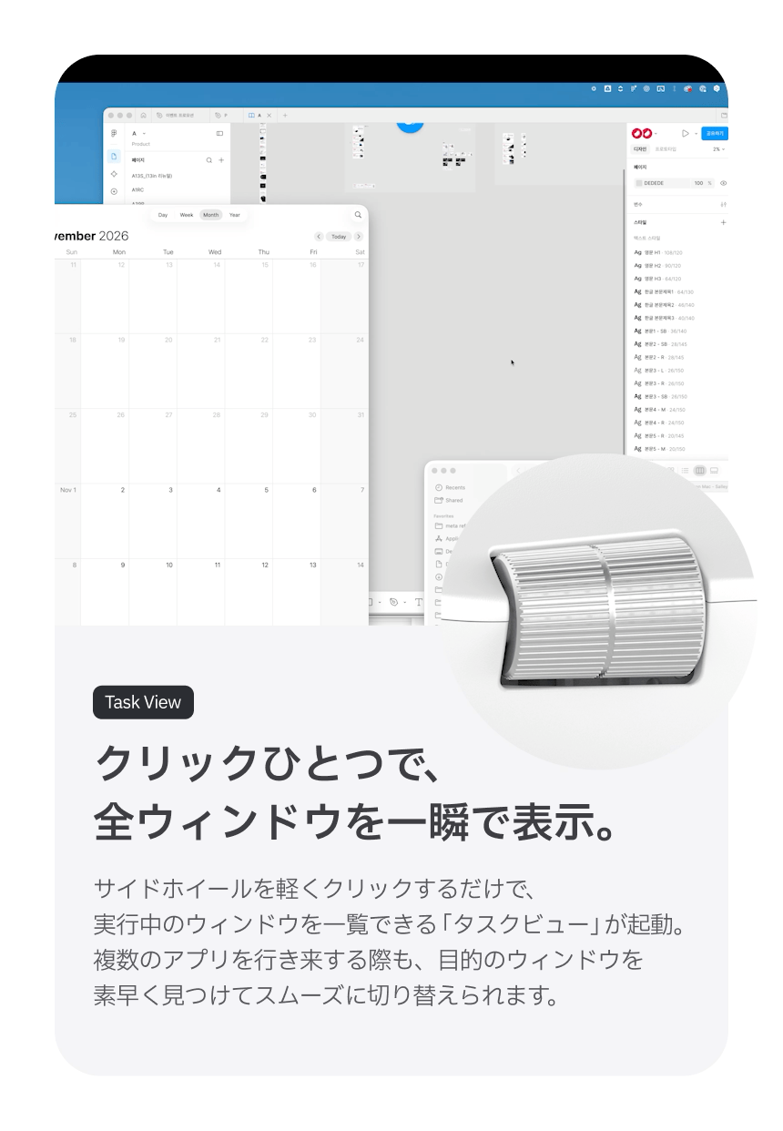 Redbean Quantum Scroll 高速スクロール充電式ツインホイール縦型マウス A79R