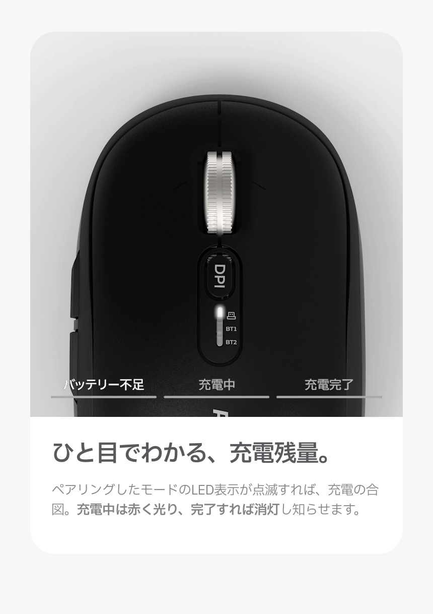 Redbean Quantum Scroll 高速スクロール充電式コンパクトマウス A39R