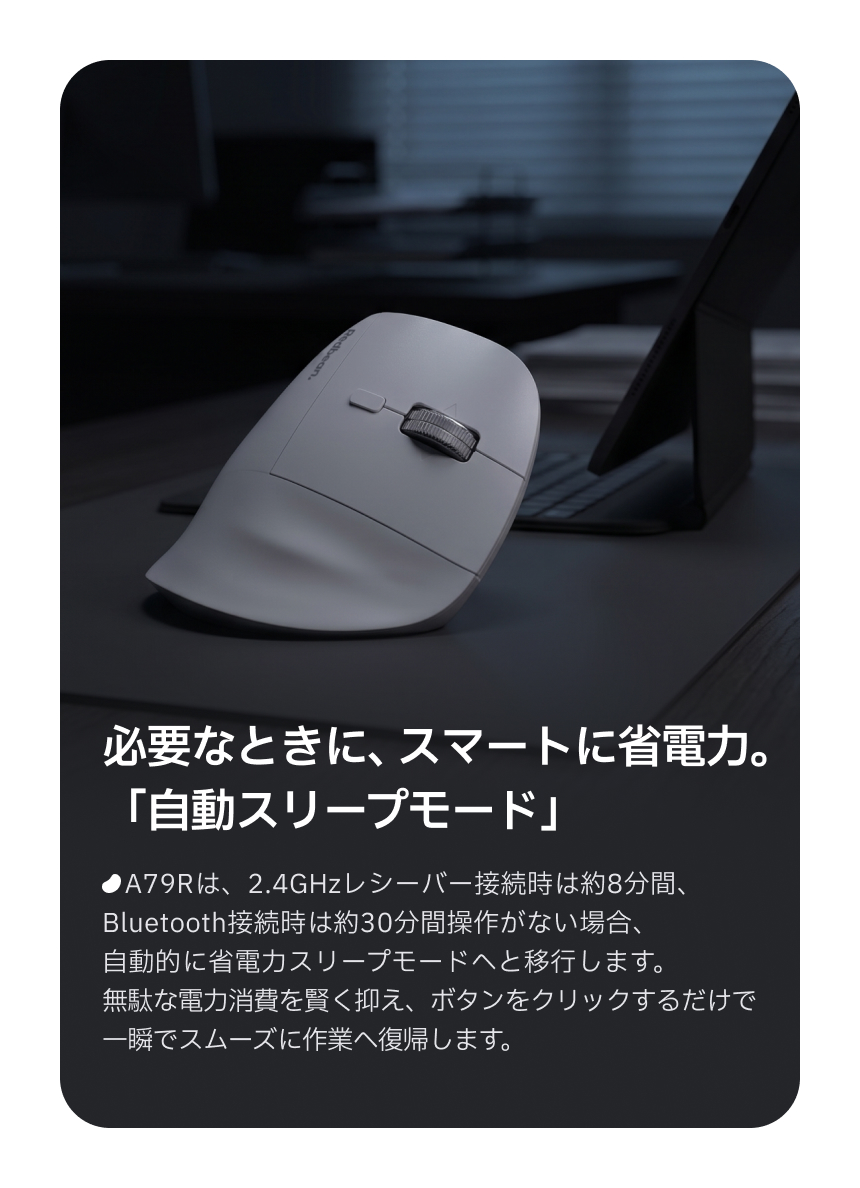Redbean Quantum Scroll 高速スクロール充電式ツインホイール縦型マウス A79R