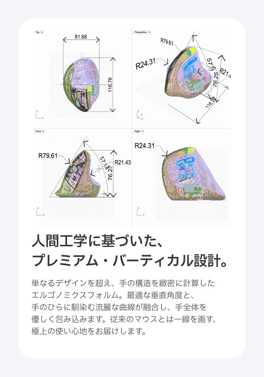 Redbean Quantum Scroll 高速スクロール充電式ツインホイール縦型マウス A79R