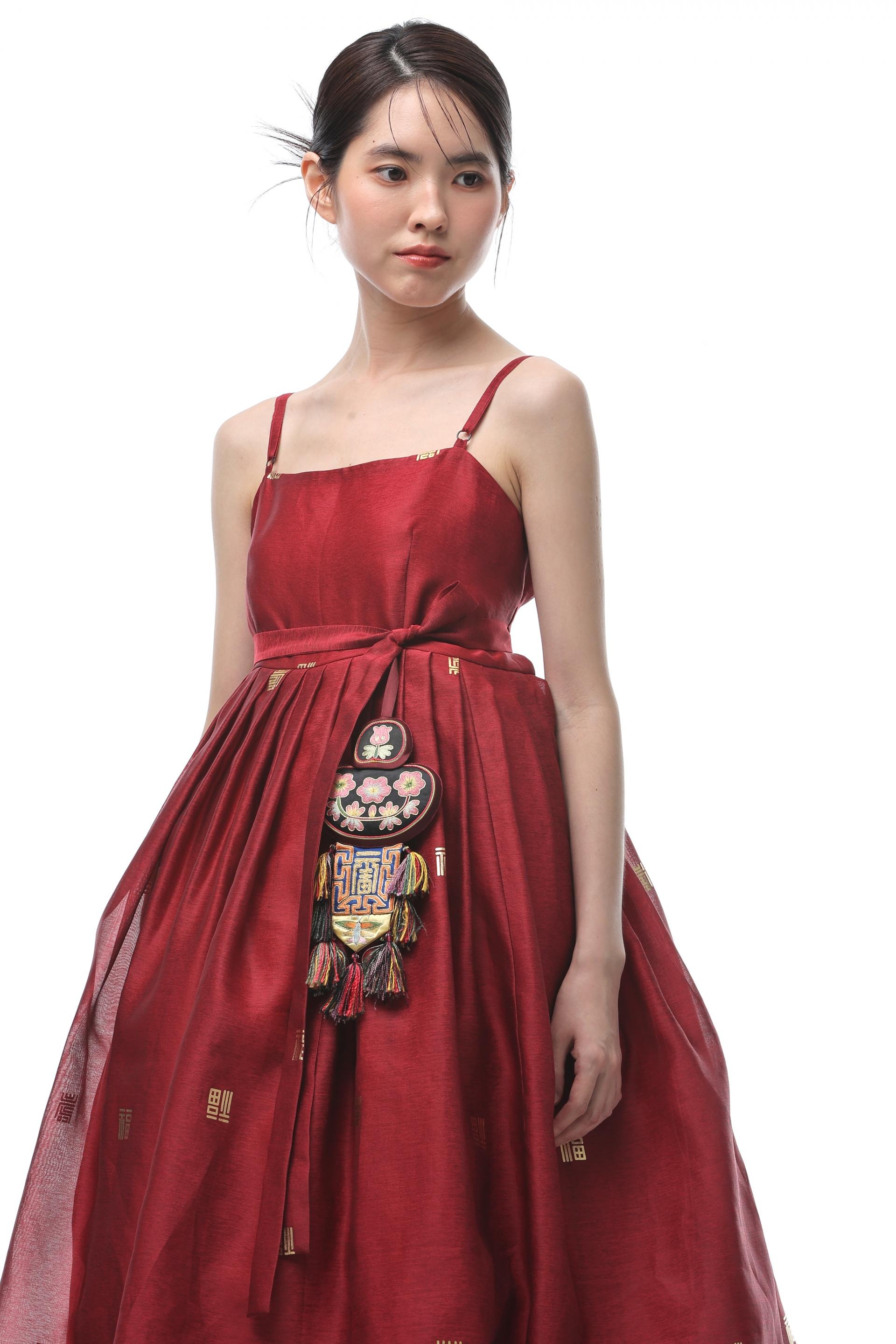 Subok Gold Jacquard Dress