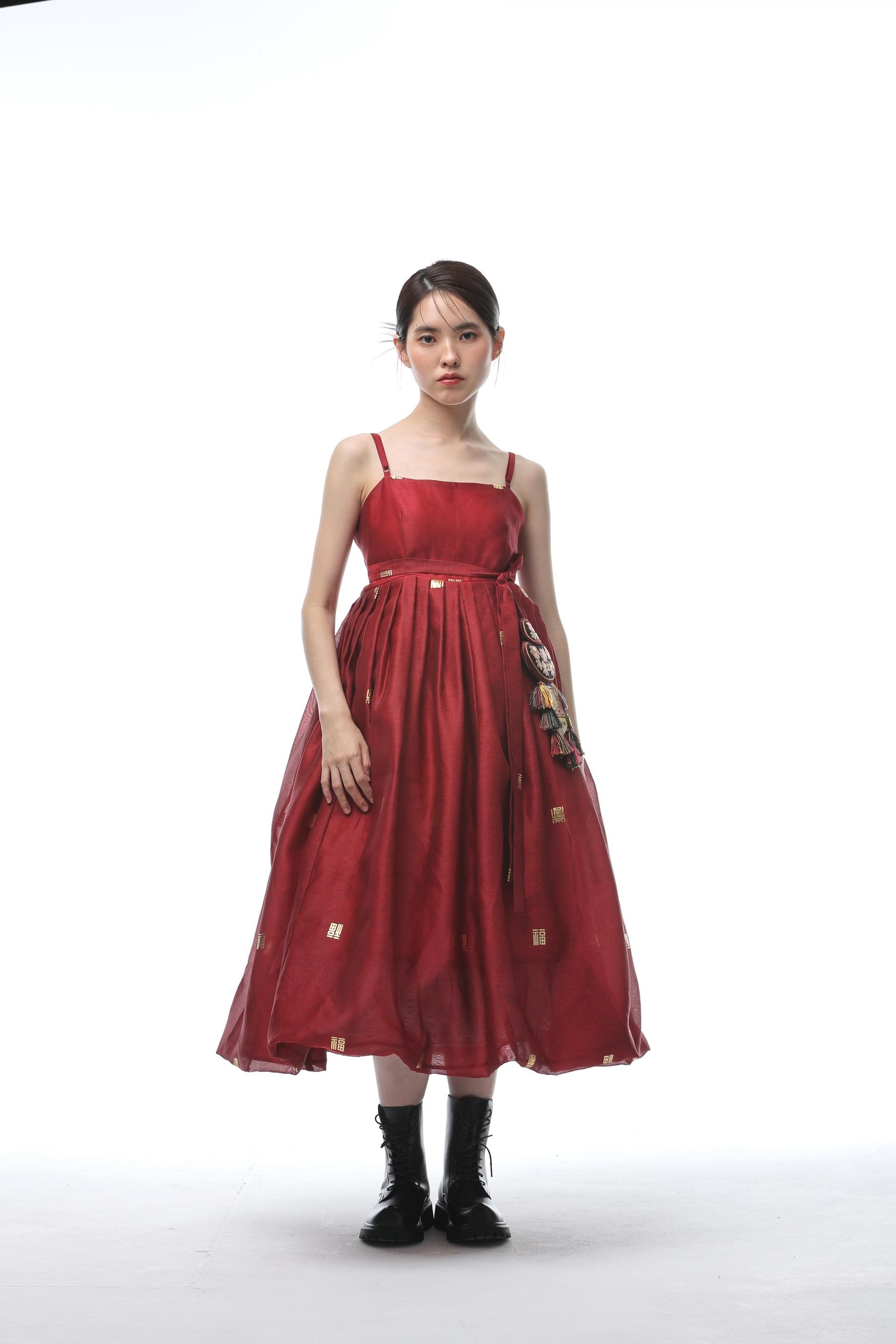 Subok Gold Jacquard Dress