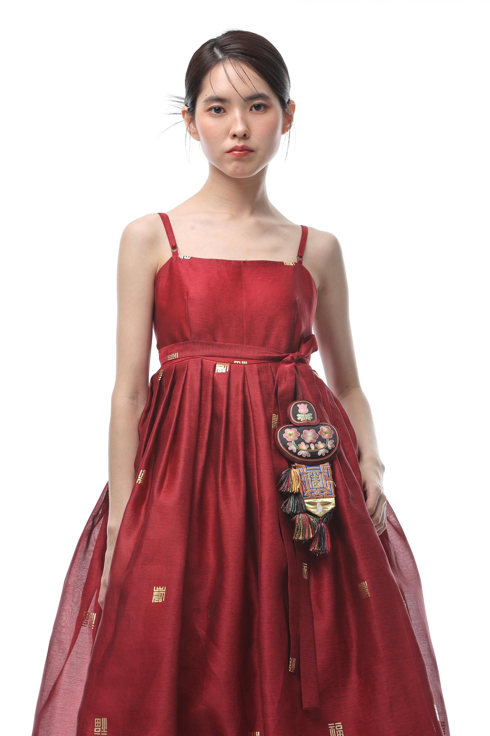 Subok Gold Jacquard Dress