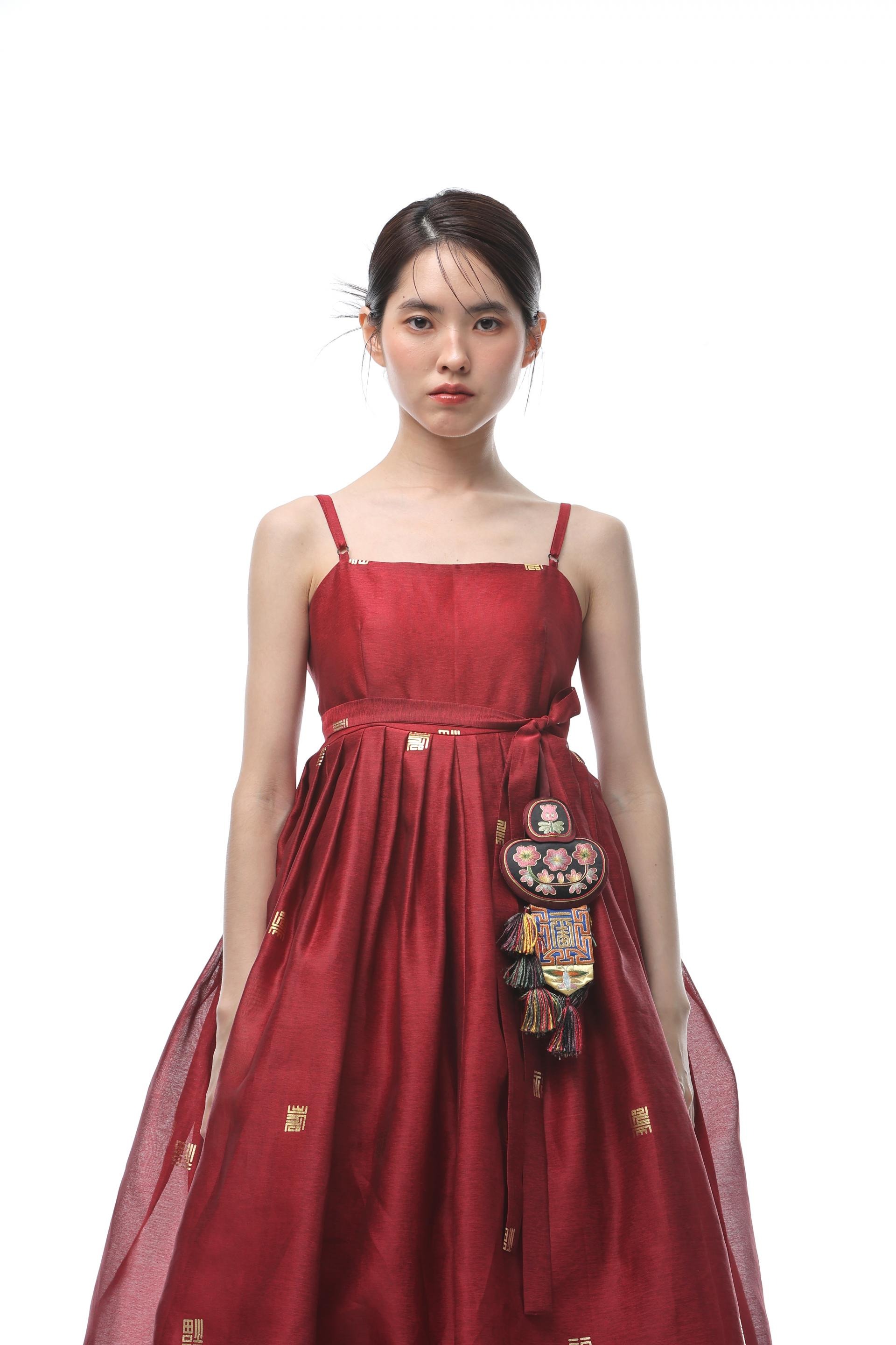 Subok Gold Jacquard Dress