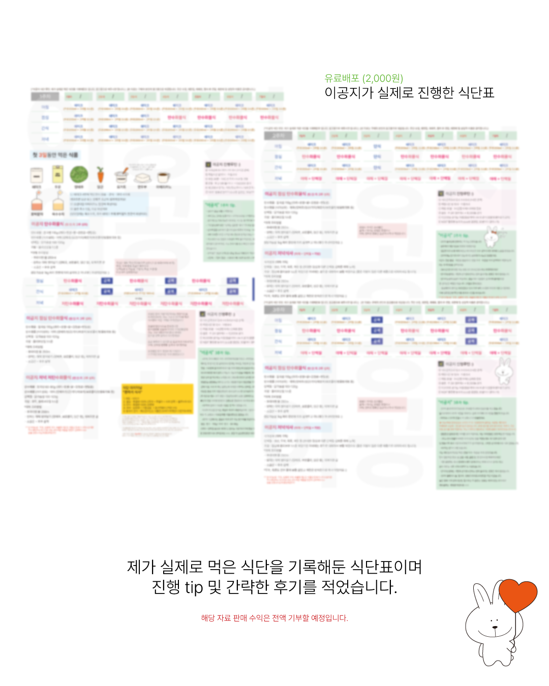 [유료] 이공지 실제 진행식단