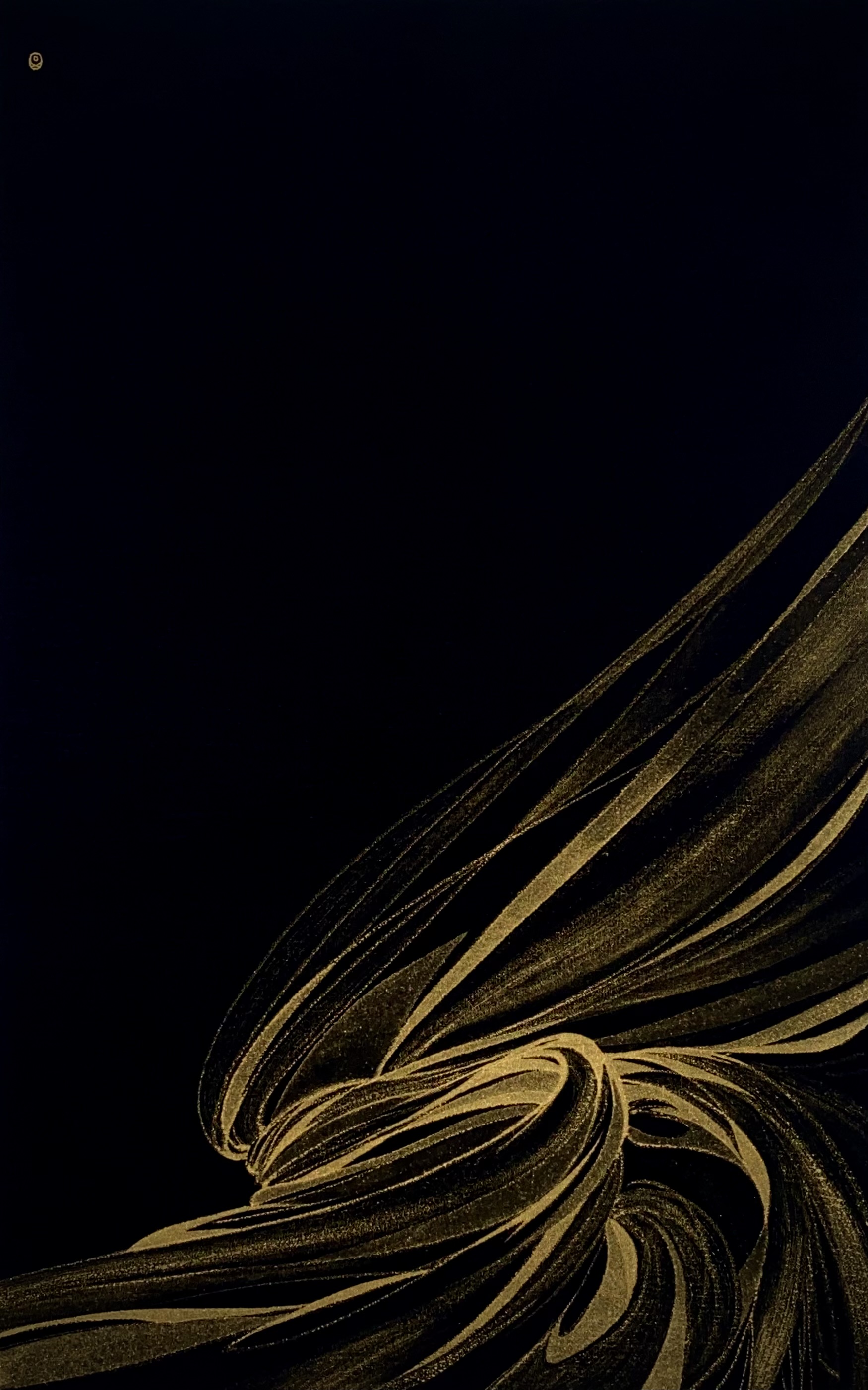 Curtain-Tangle, 53x34cm, 비단에 금분, 2022.jpeg