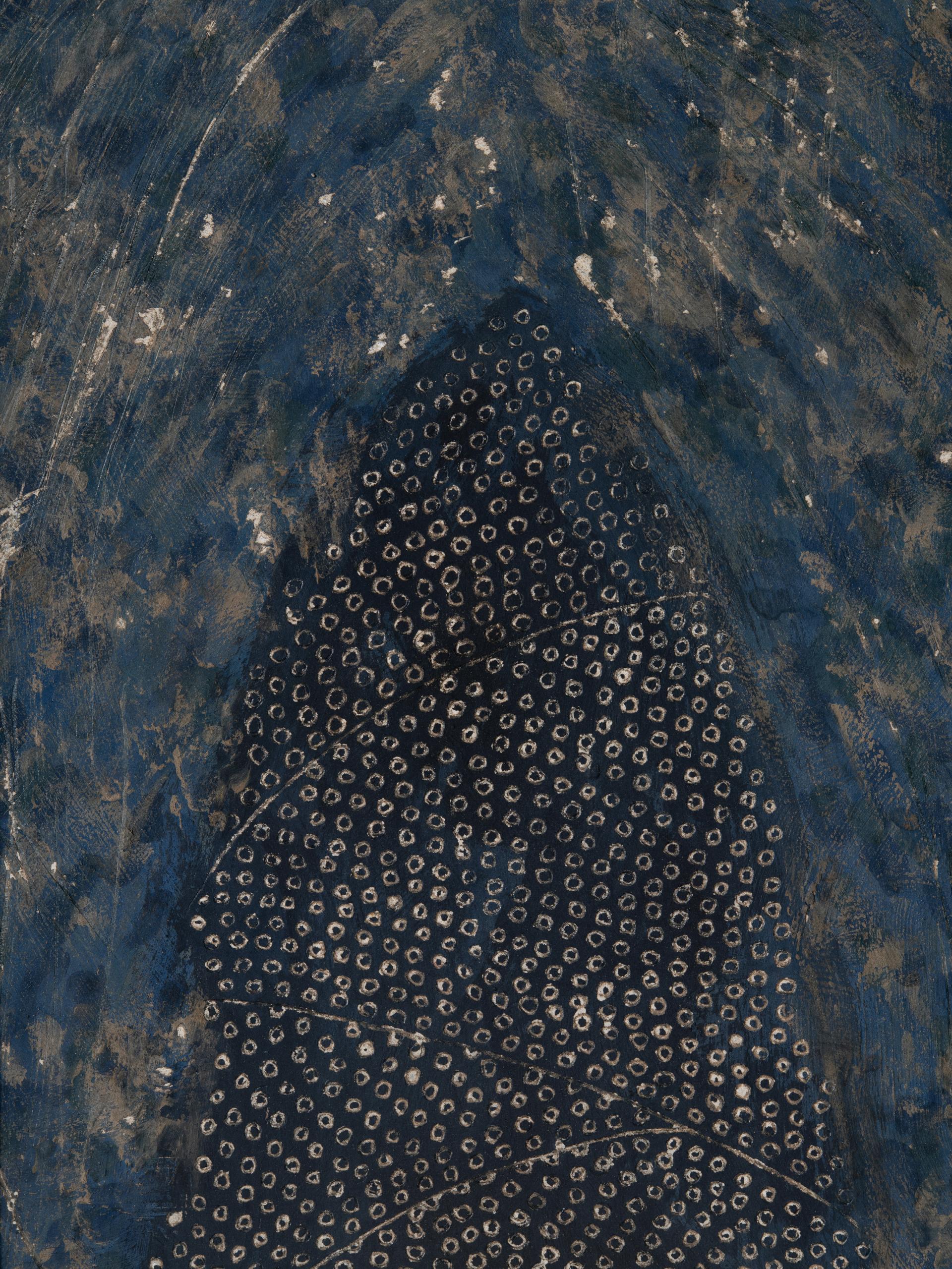 유 진, 깃든 산, 29.7x21.0cm, 종이에 흙, 분채, 2025.jpeg