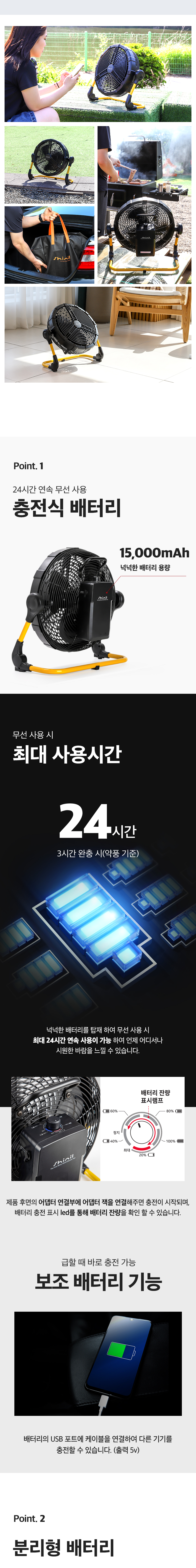 신일 대용량 무선 360도 선풍기