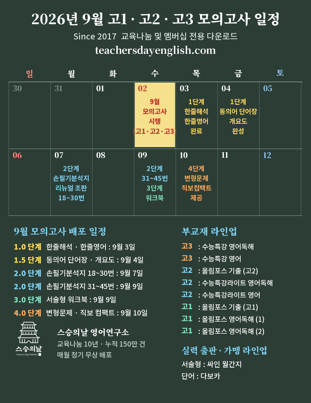 2026년 고1 9월 모의고사 · 단품 패키지 (50%할인)