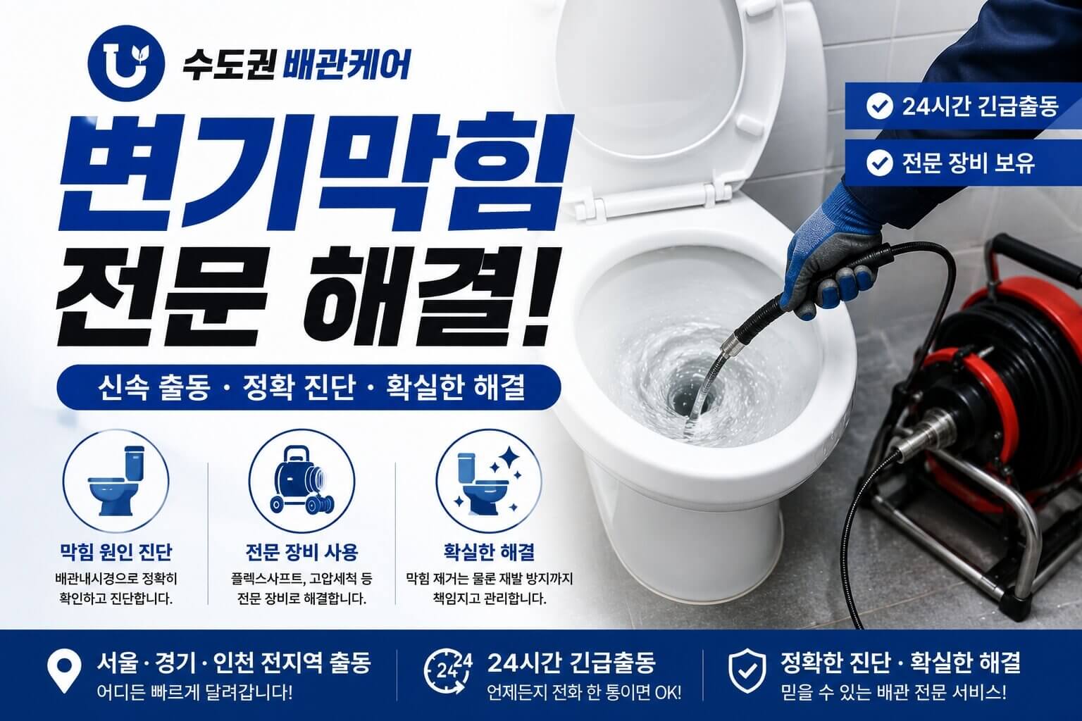 남양주 하수구막힘 전문업체 | 배수구·화장실·변기막힘 고압세척 365일 24시간 즉시출동
