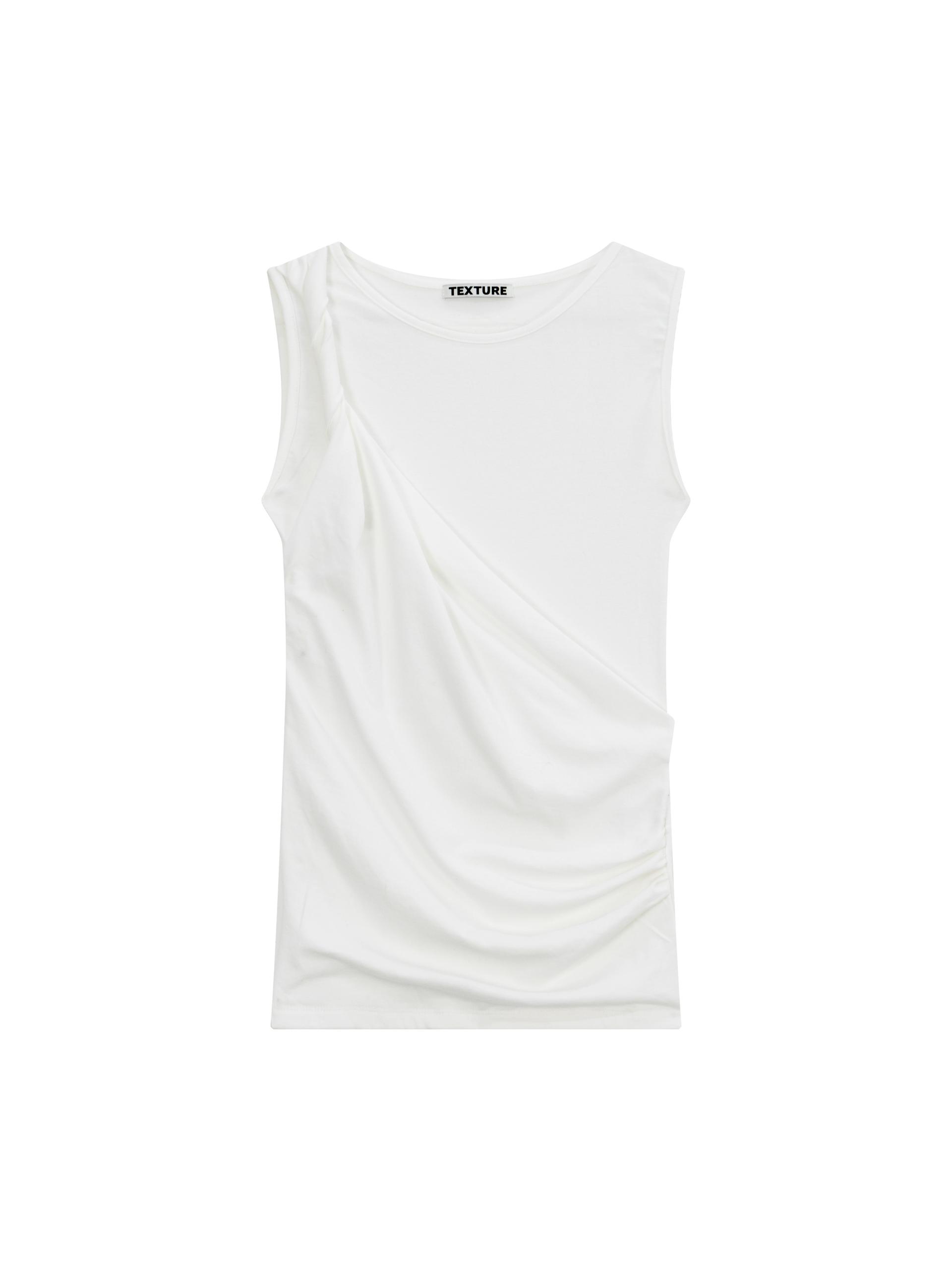 draped twist sleeveless t-shirt