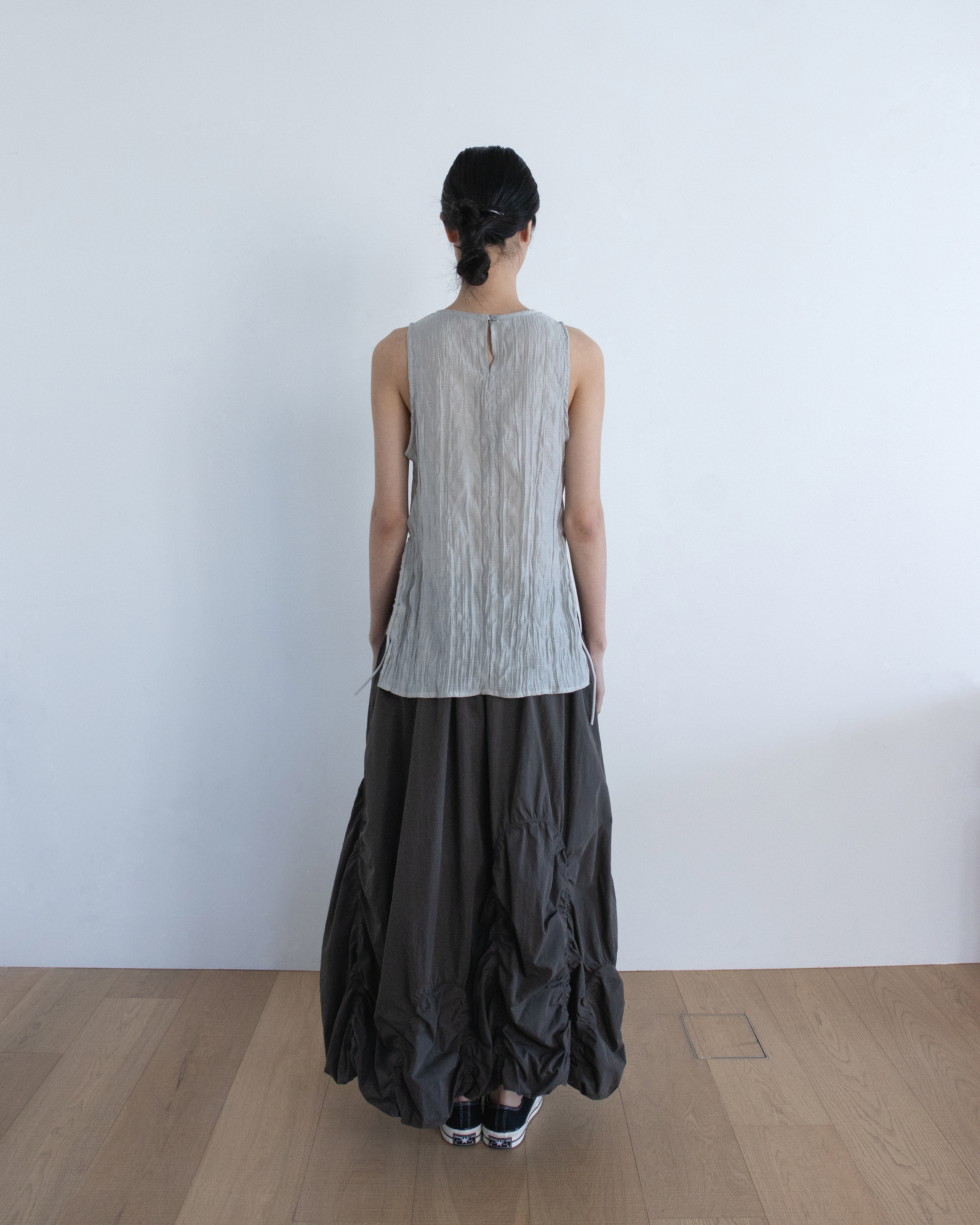 crinkle shirring sleeveless