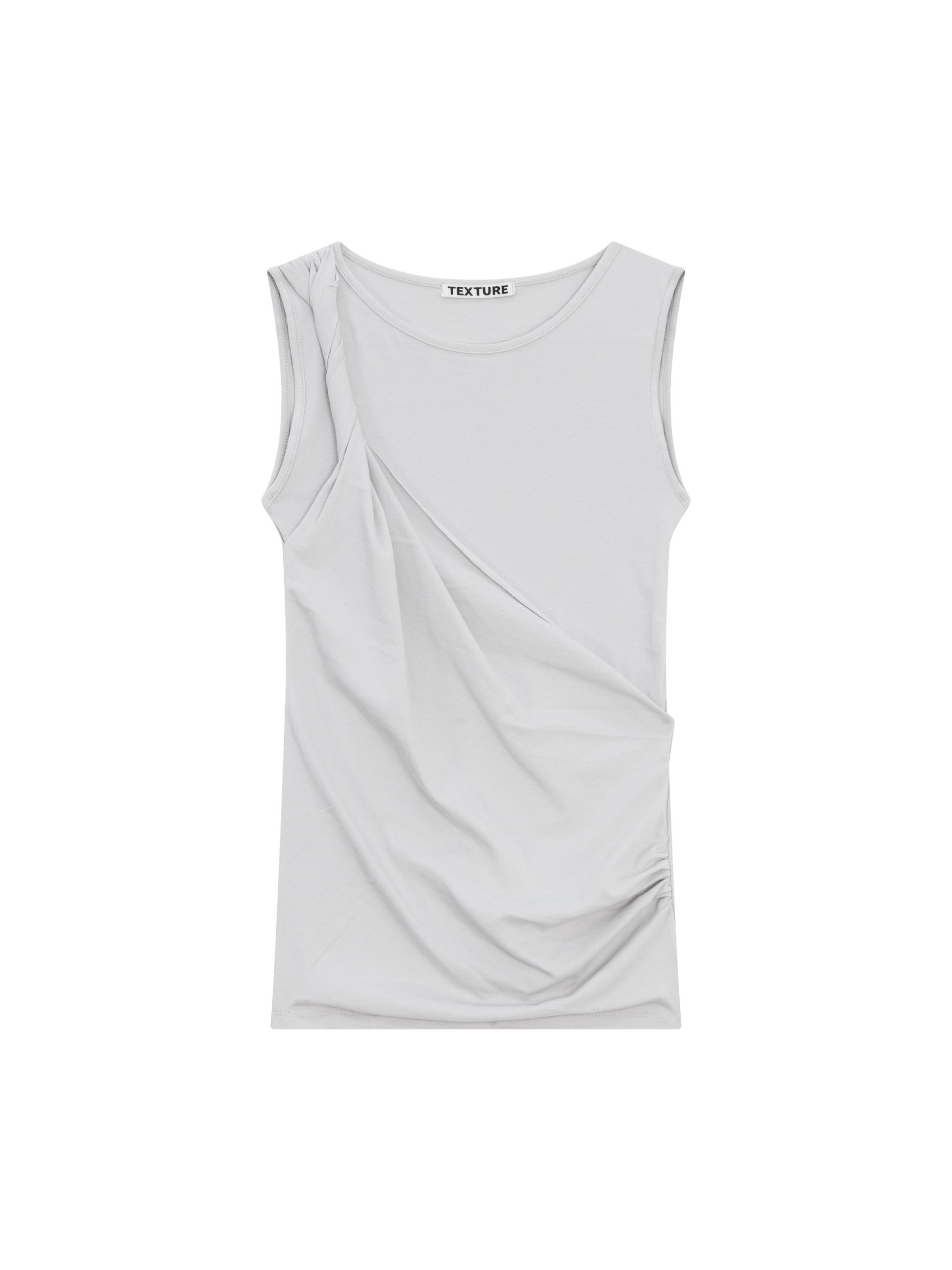draped twist sleeveless t-shirt