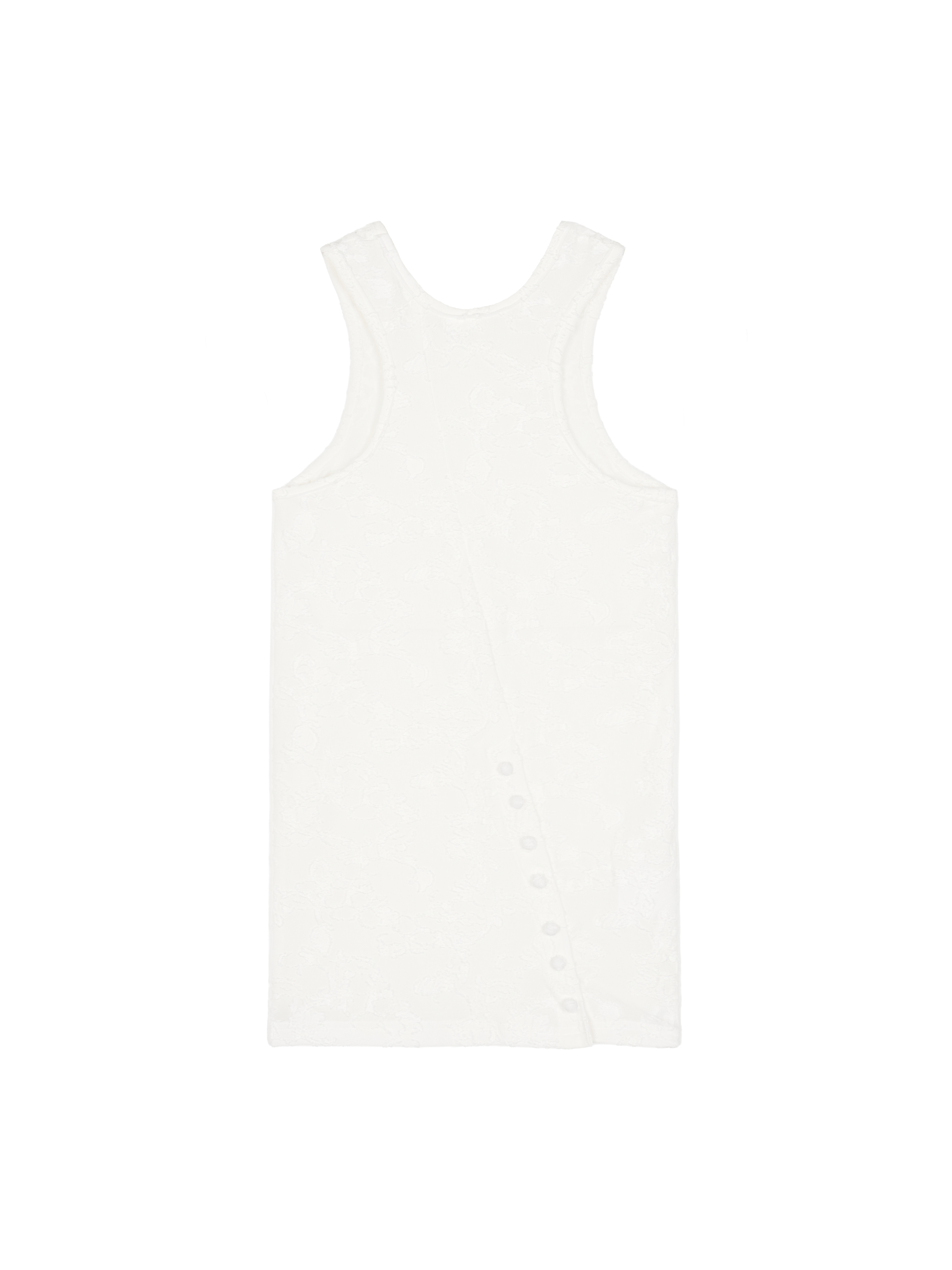 curved button floral sleeveless