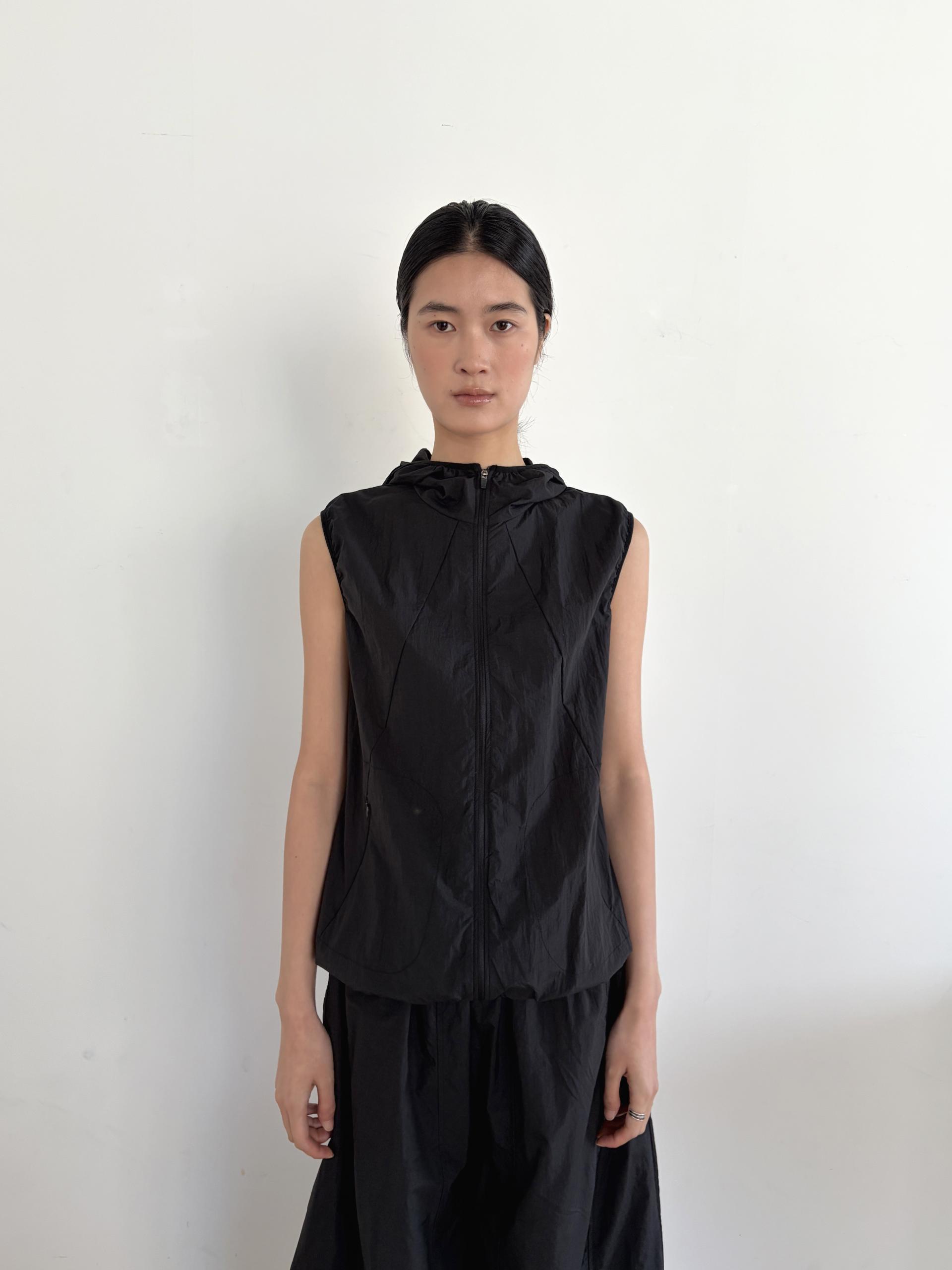 hoodie zip-up vest
