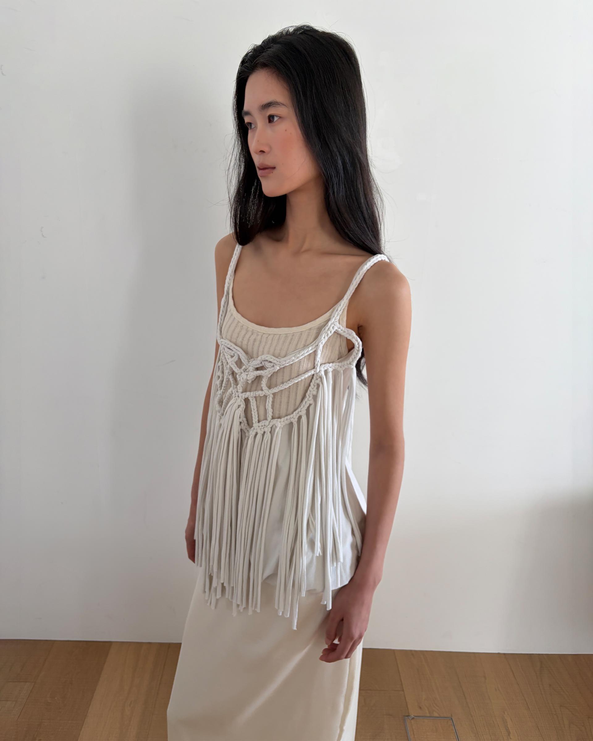 sleeveless tassel top