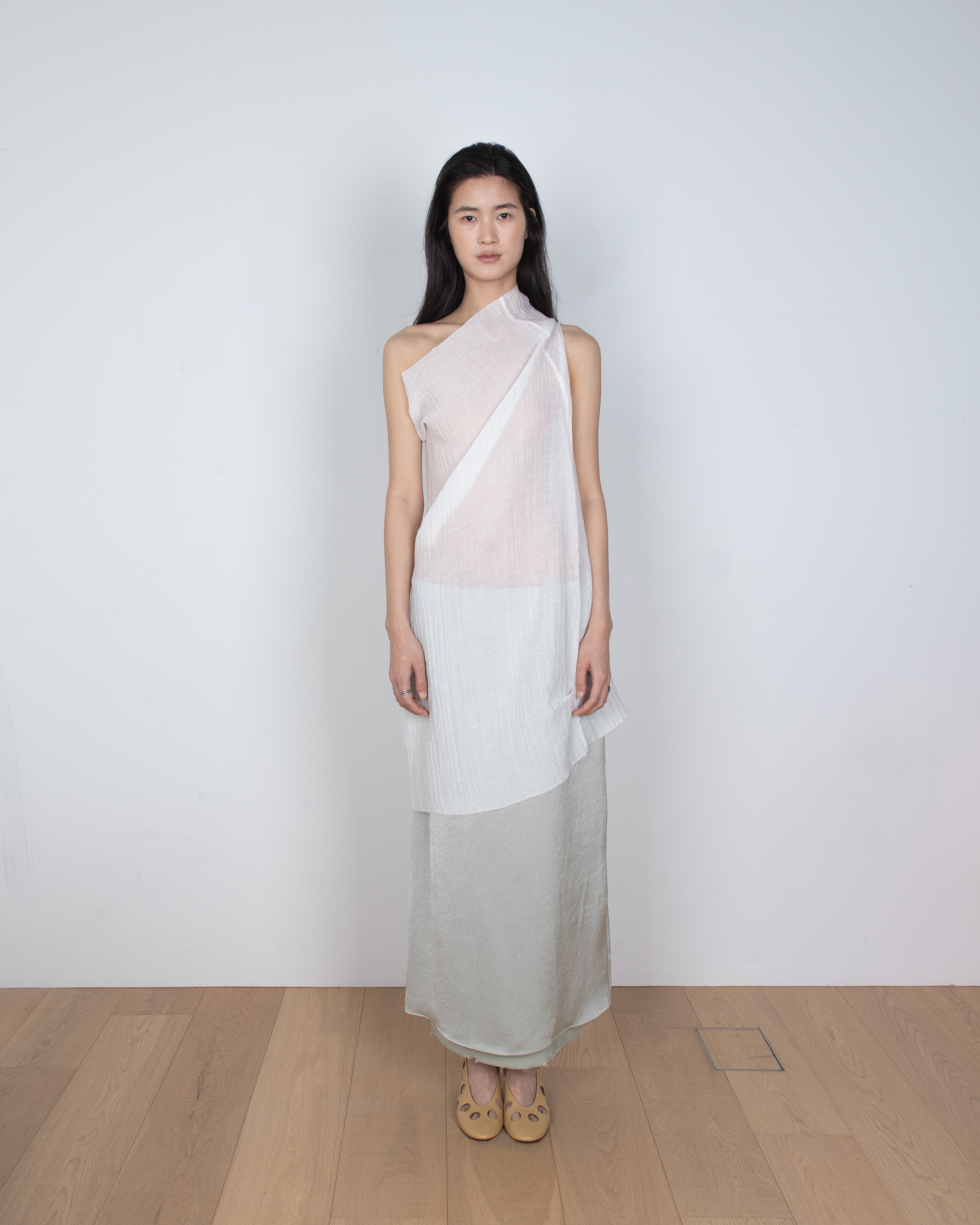 sheer linen one-piece