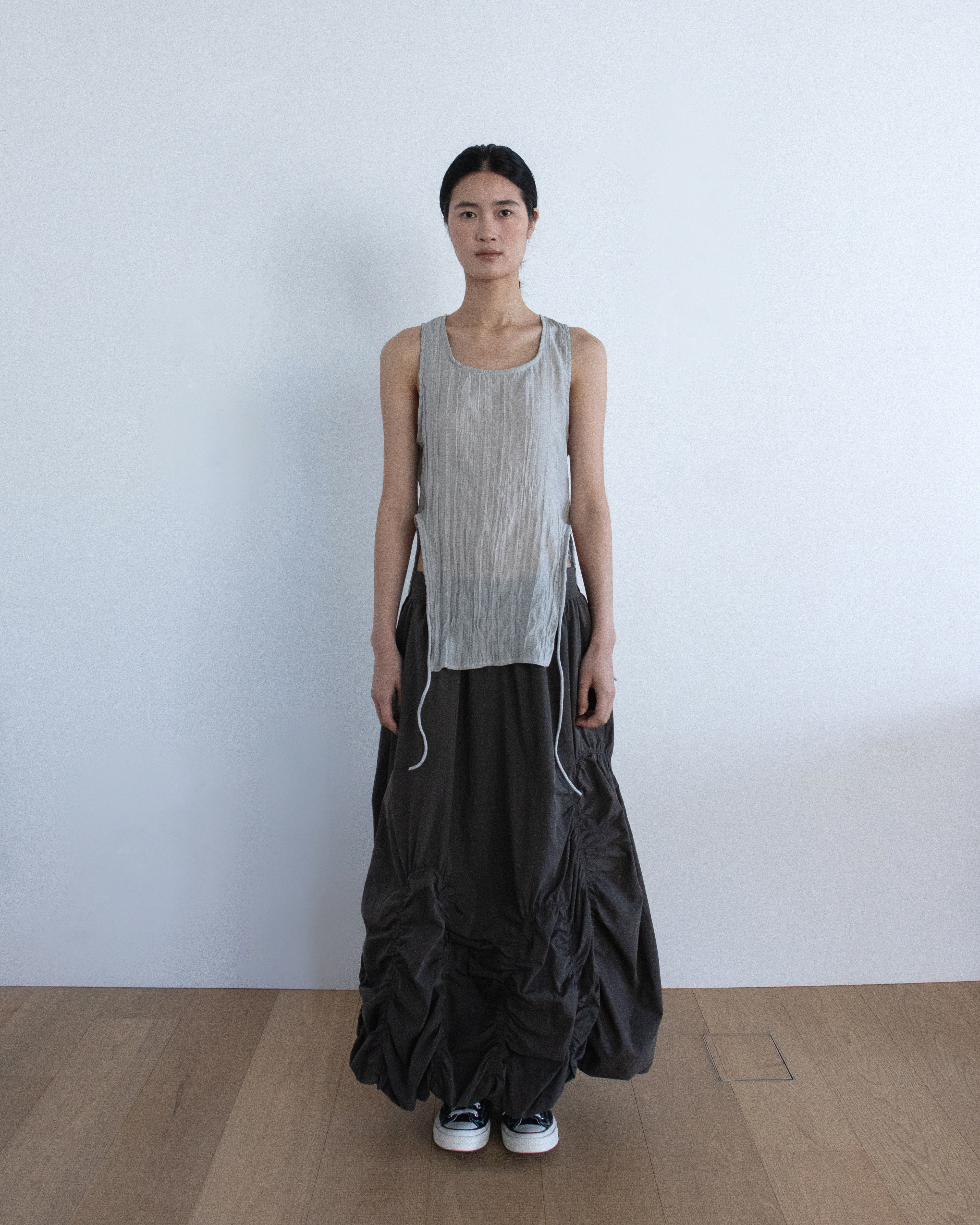 crinkle shirring sleeveless