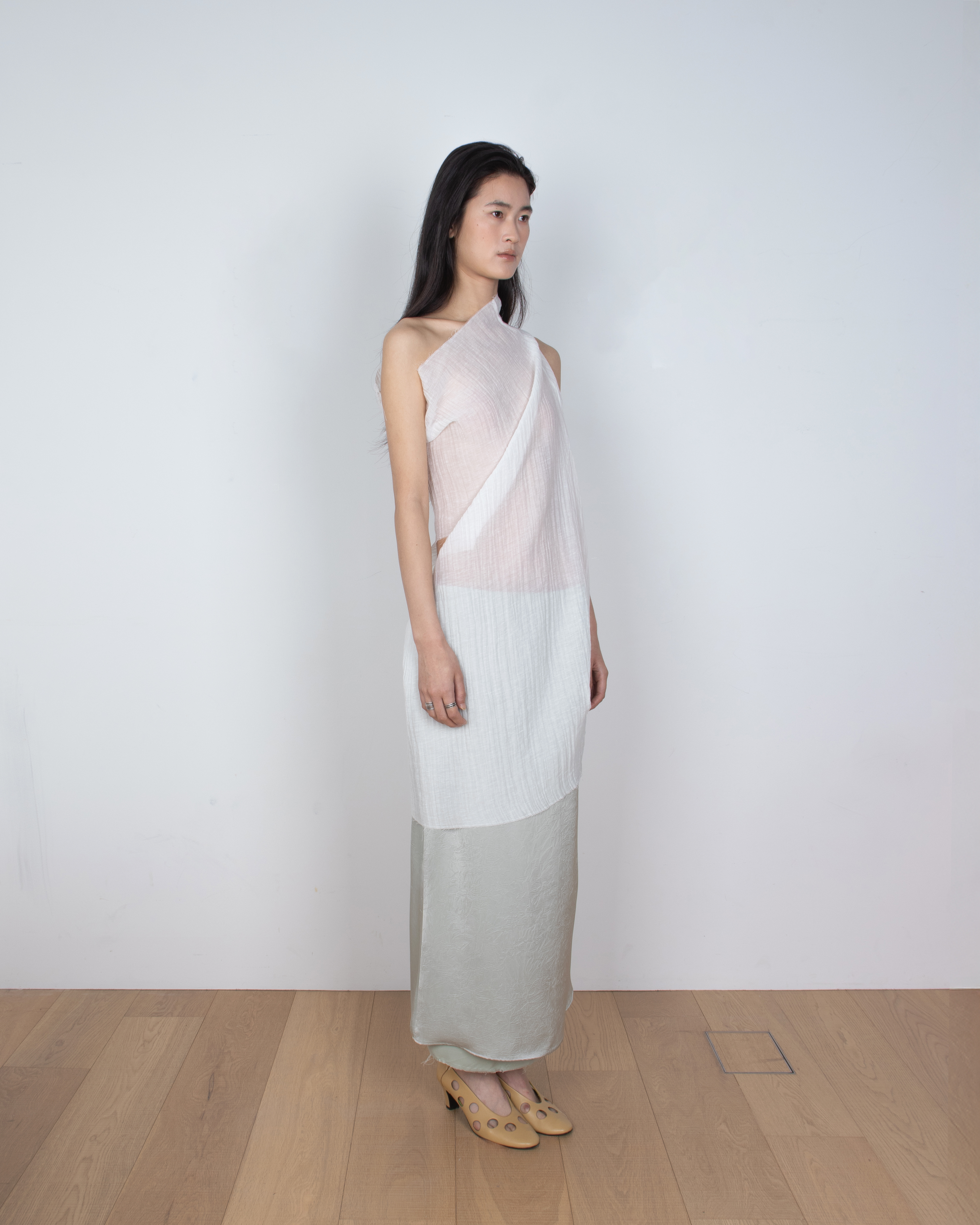 sheer linen one-piece