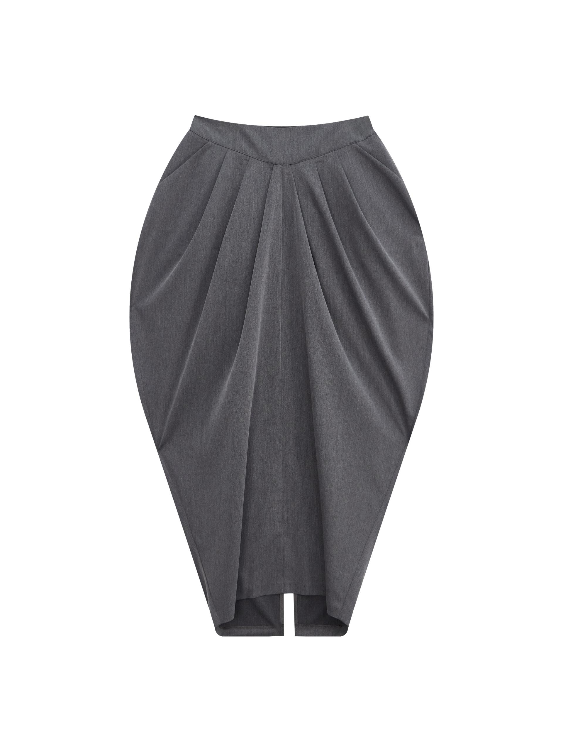 tulip volume midi skirt