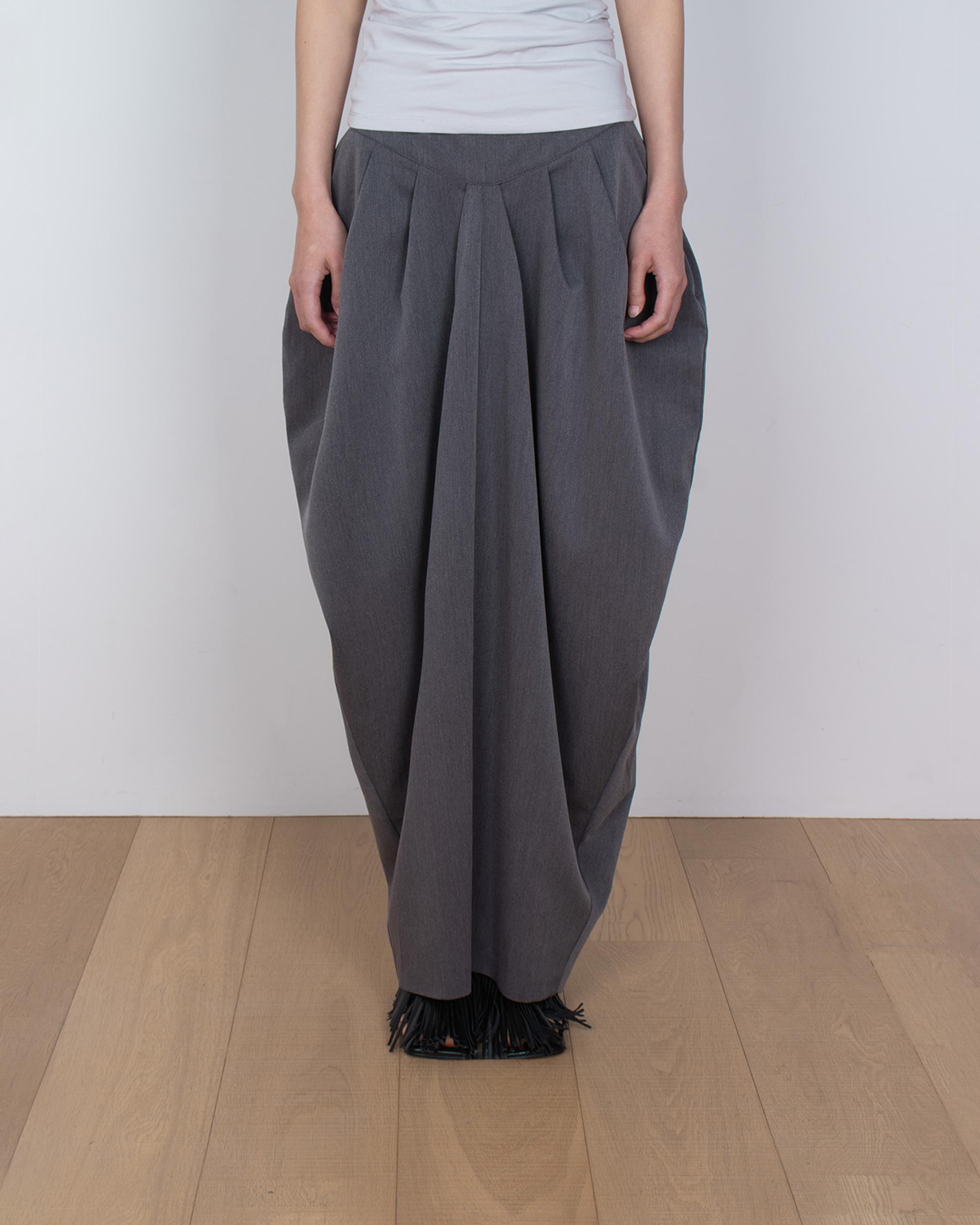tulip volume midi skirt