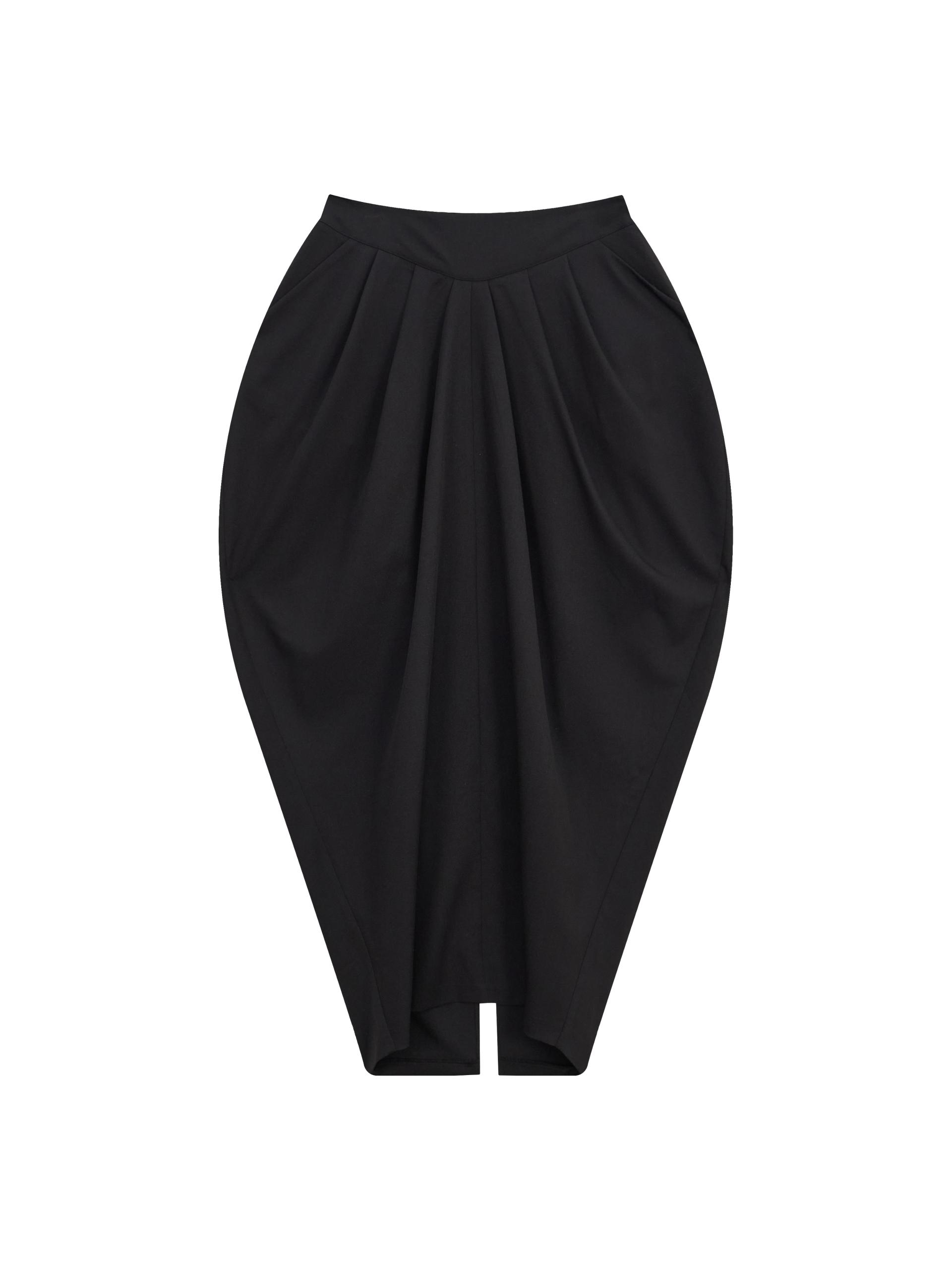 tulip volume midi skirt