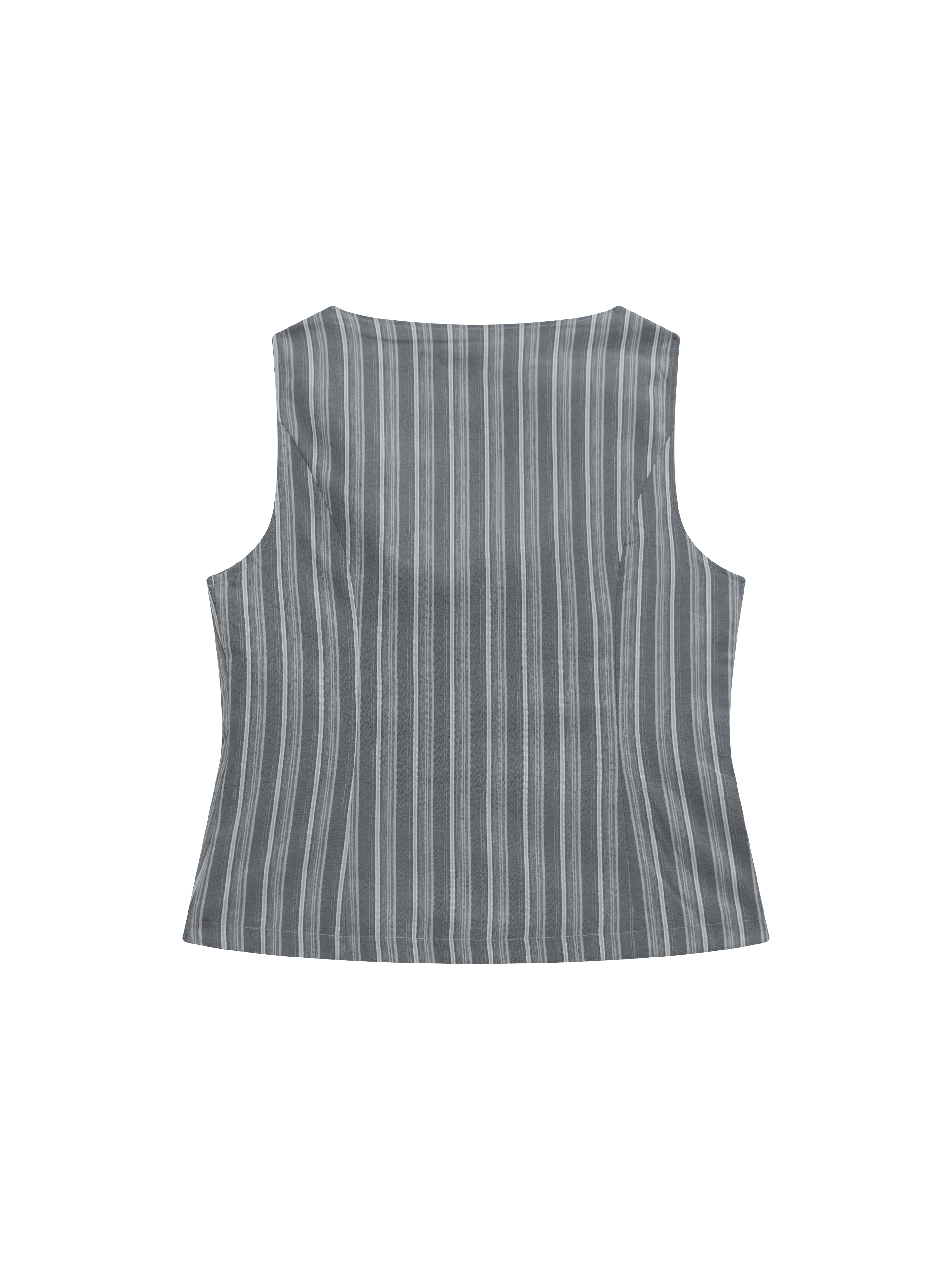 stripe button vest