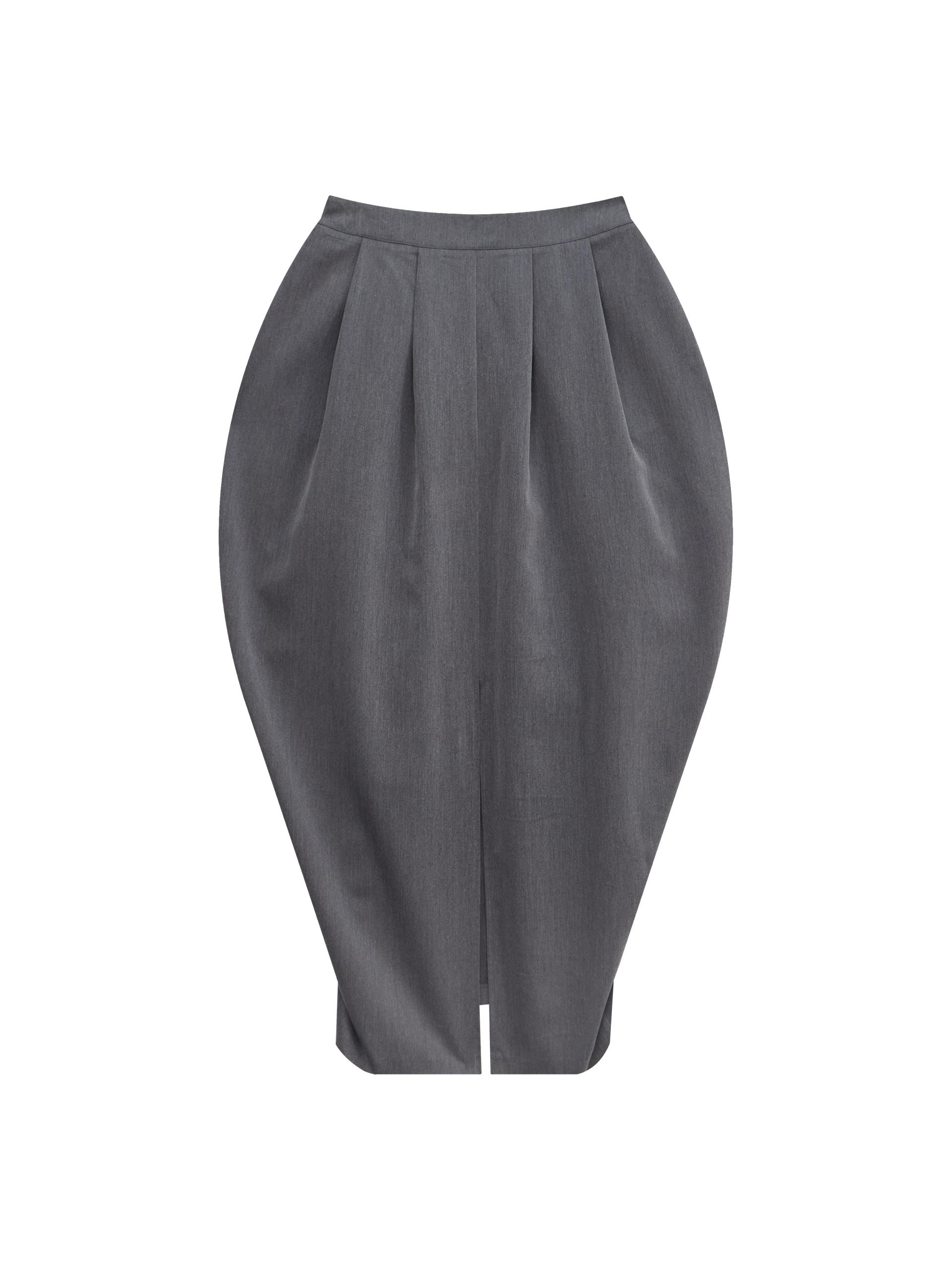 tulip volume midi skirt
