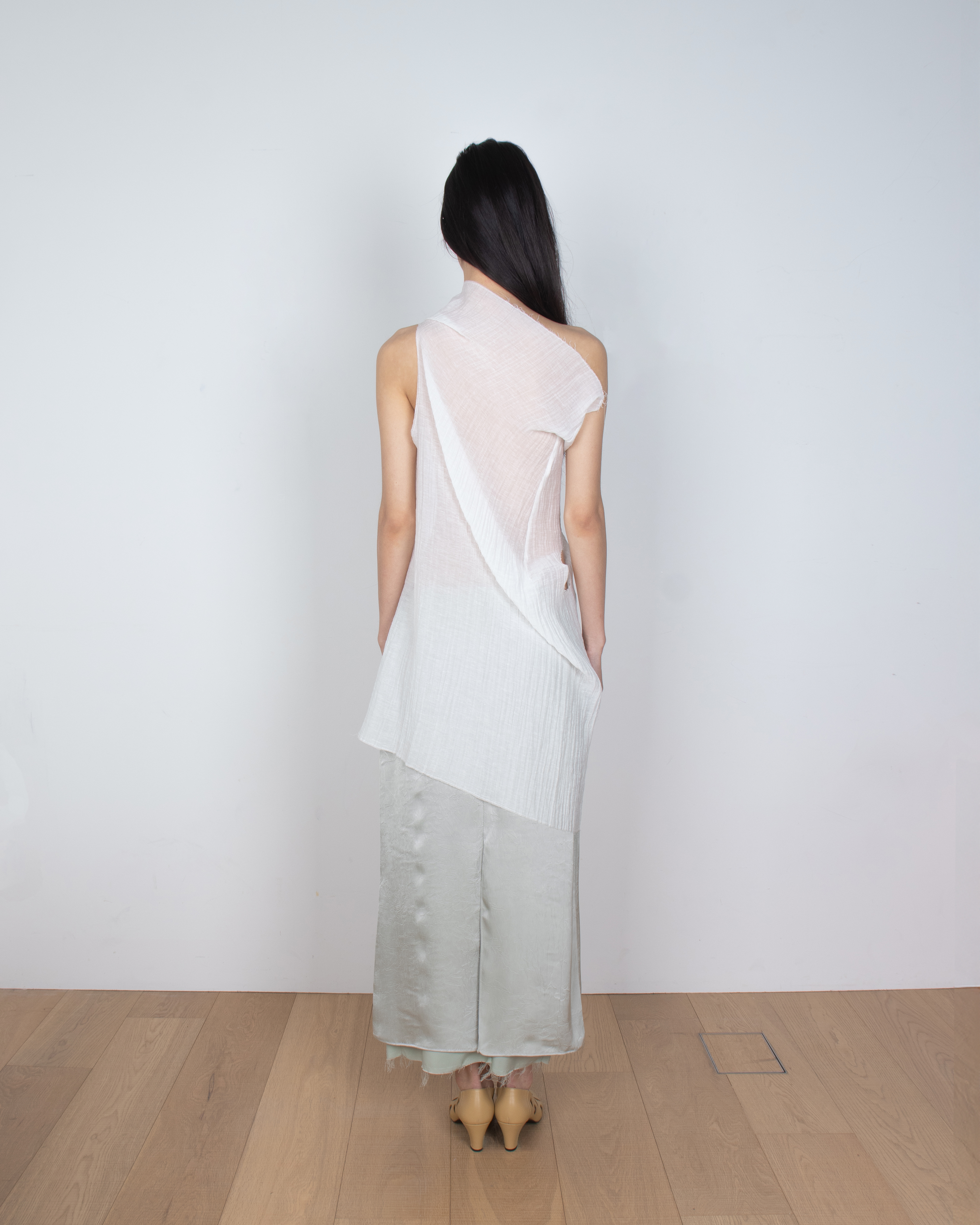 sheer linen one-piece