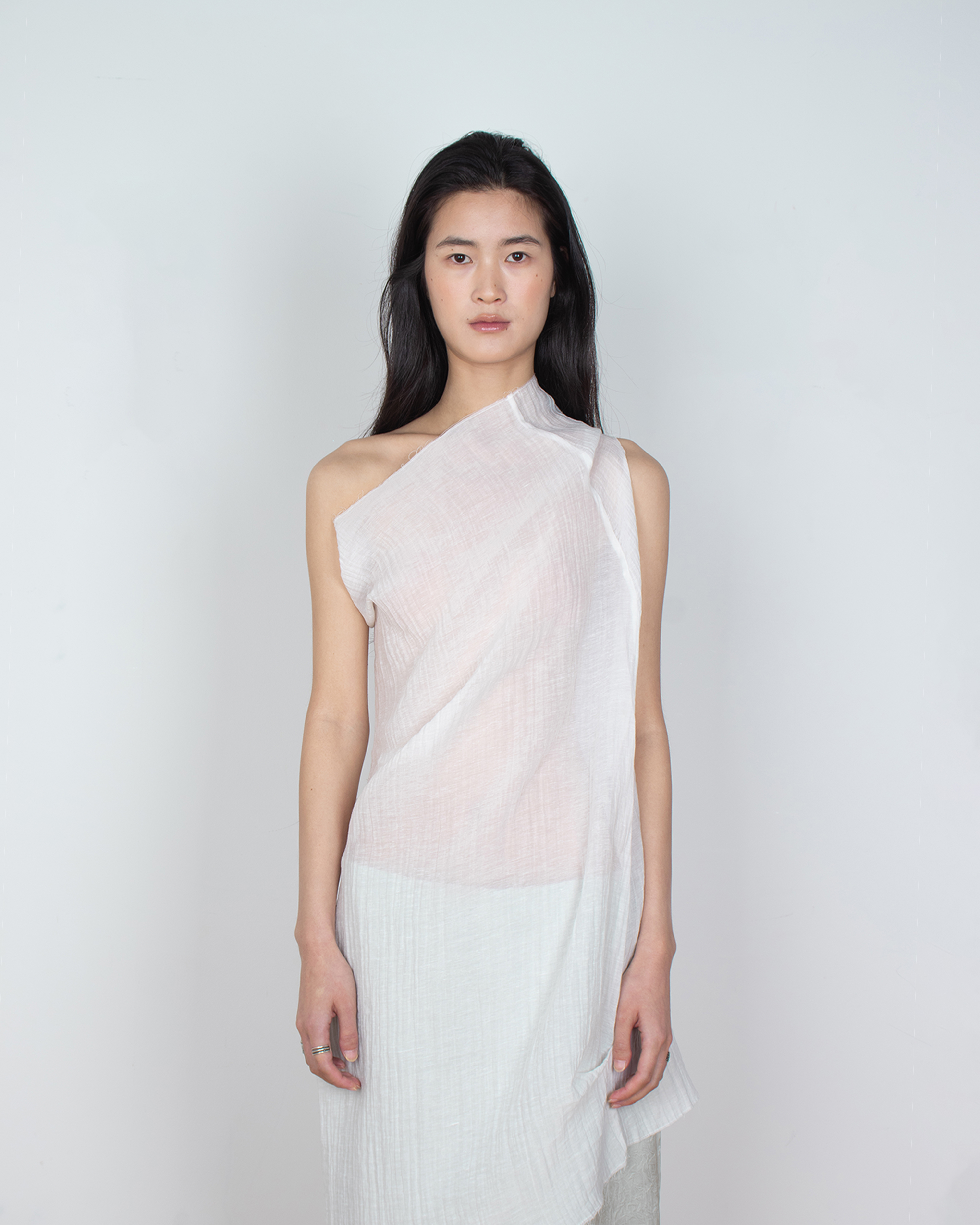 sheer linen one-piece