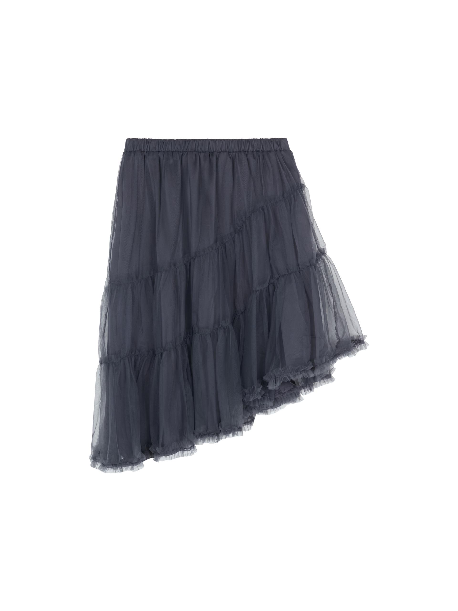 unbalanced sheer midi skirt