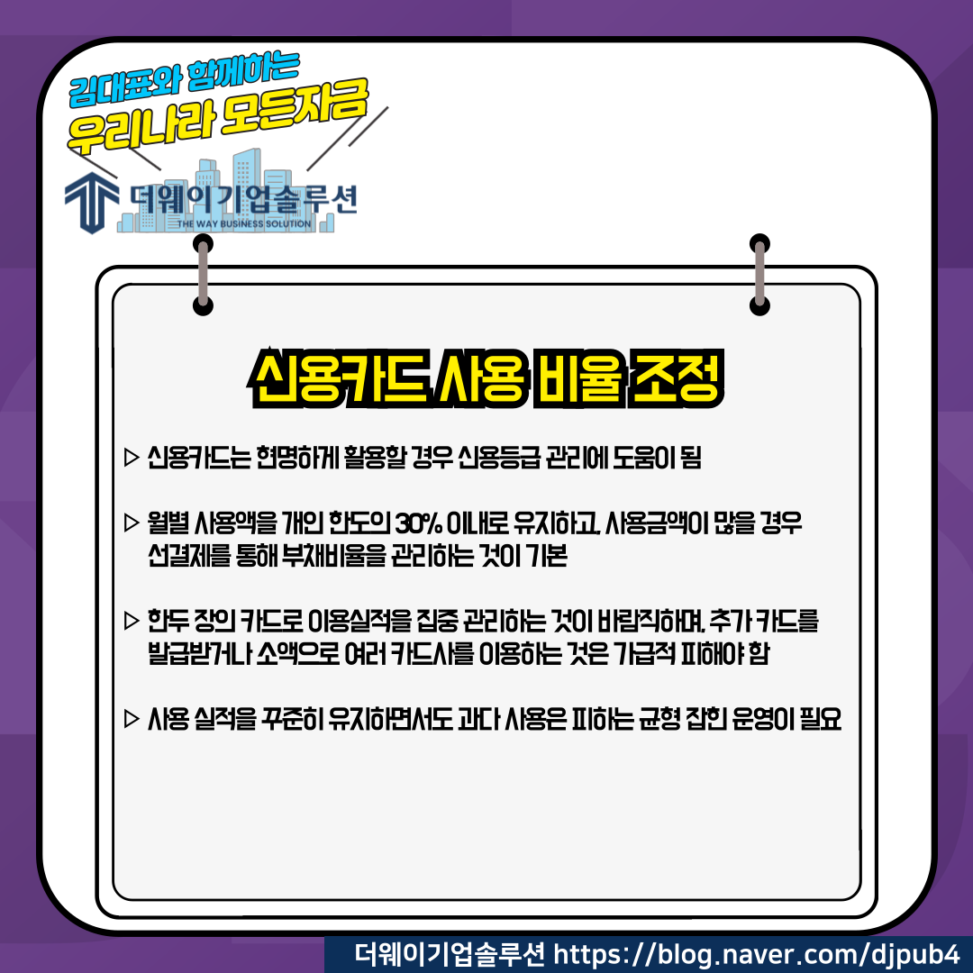 대표자 개인신용 CB등급 올리는 실천 방법 : 더 웨이 기업솔루션 (The Way Business Solution)