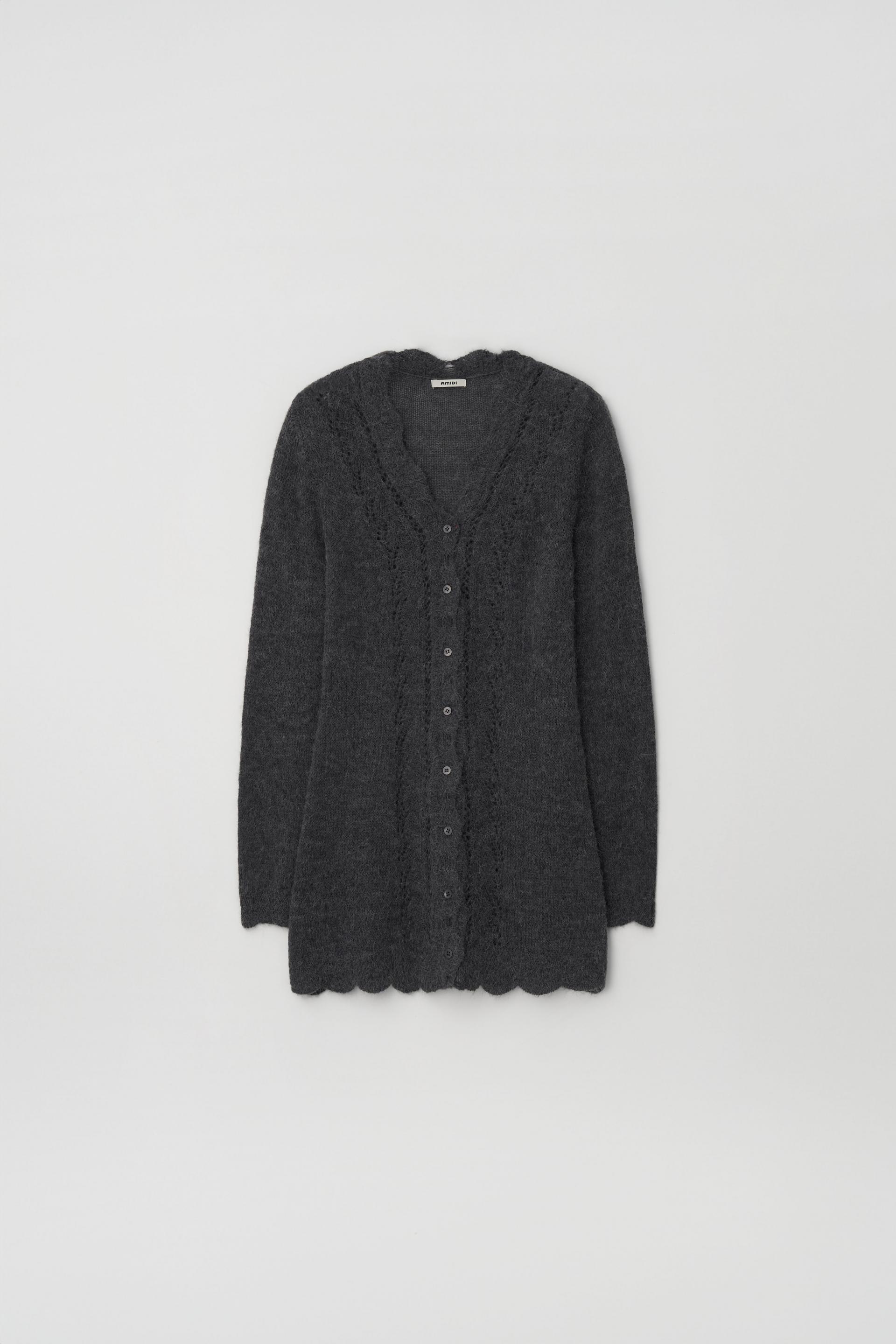 ALPACA LOOSE KNIT LONG CARDIGAN_CHARCOAL