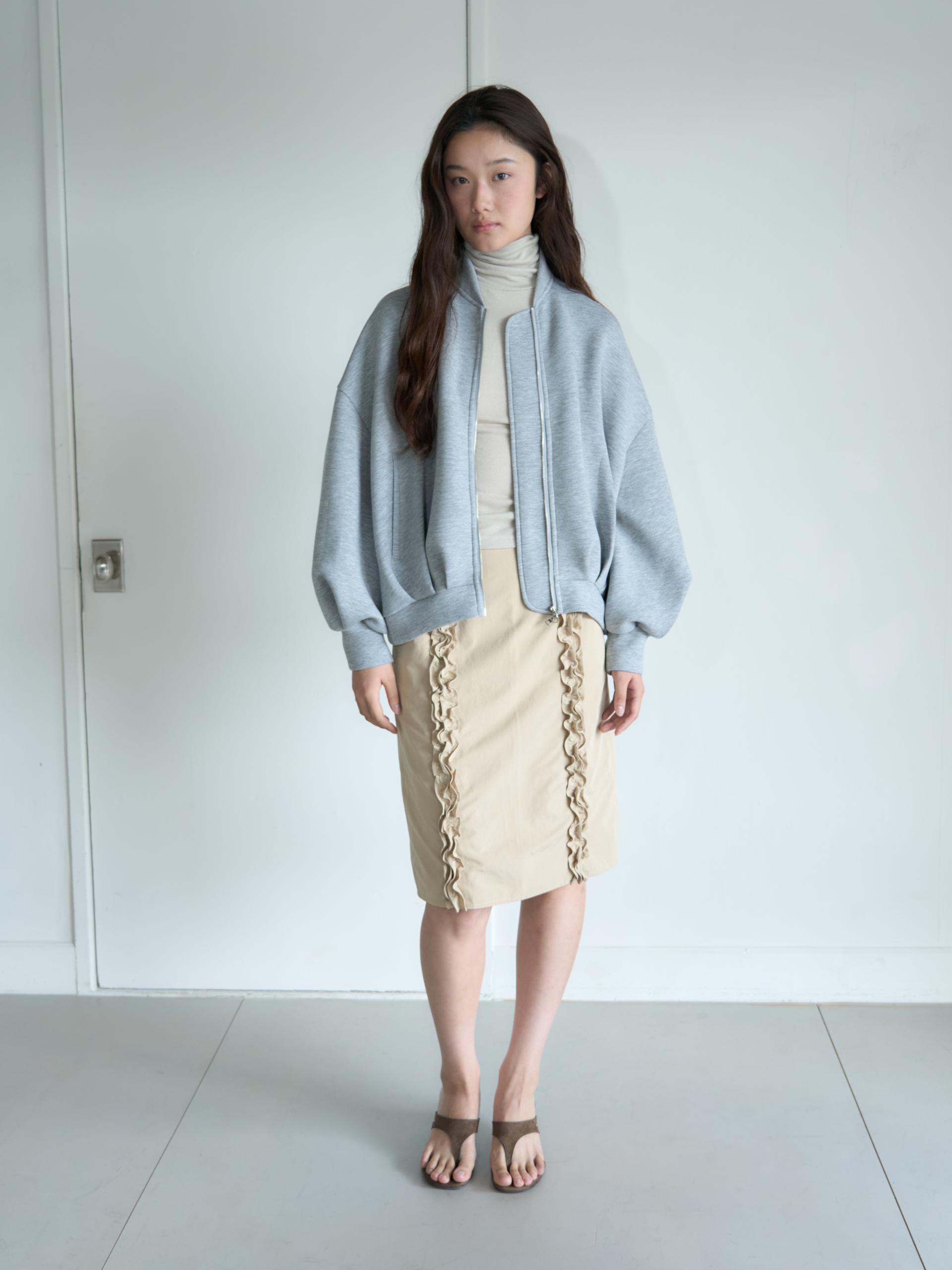 NEOPRENE PINTUCK JACKET_GRAY