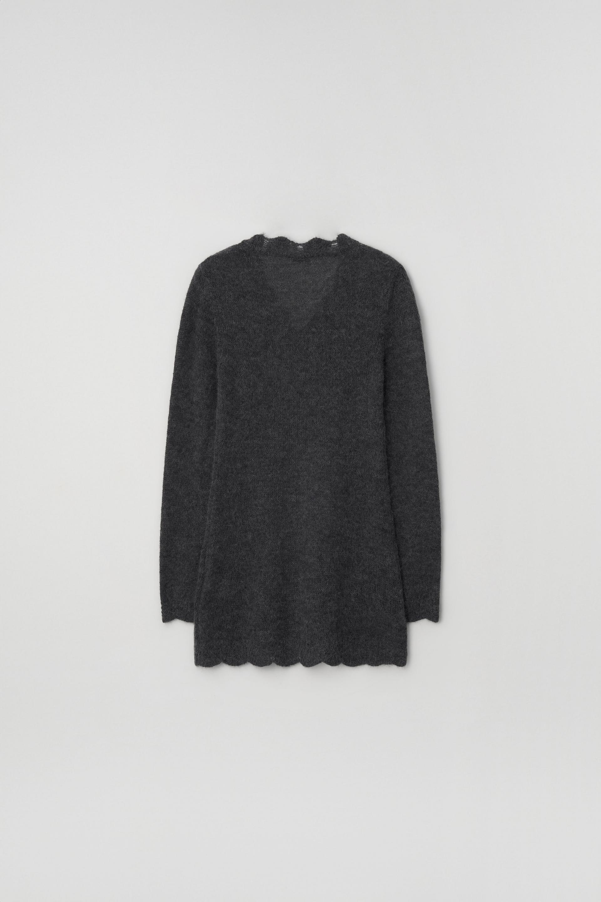 ALPACA LOOSE KNIT LONG CARDIGAN_CHARCOAL