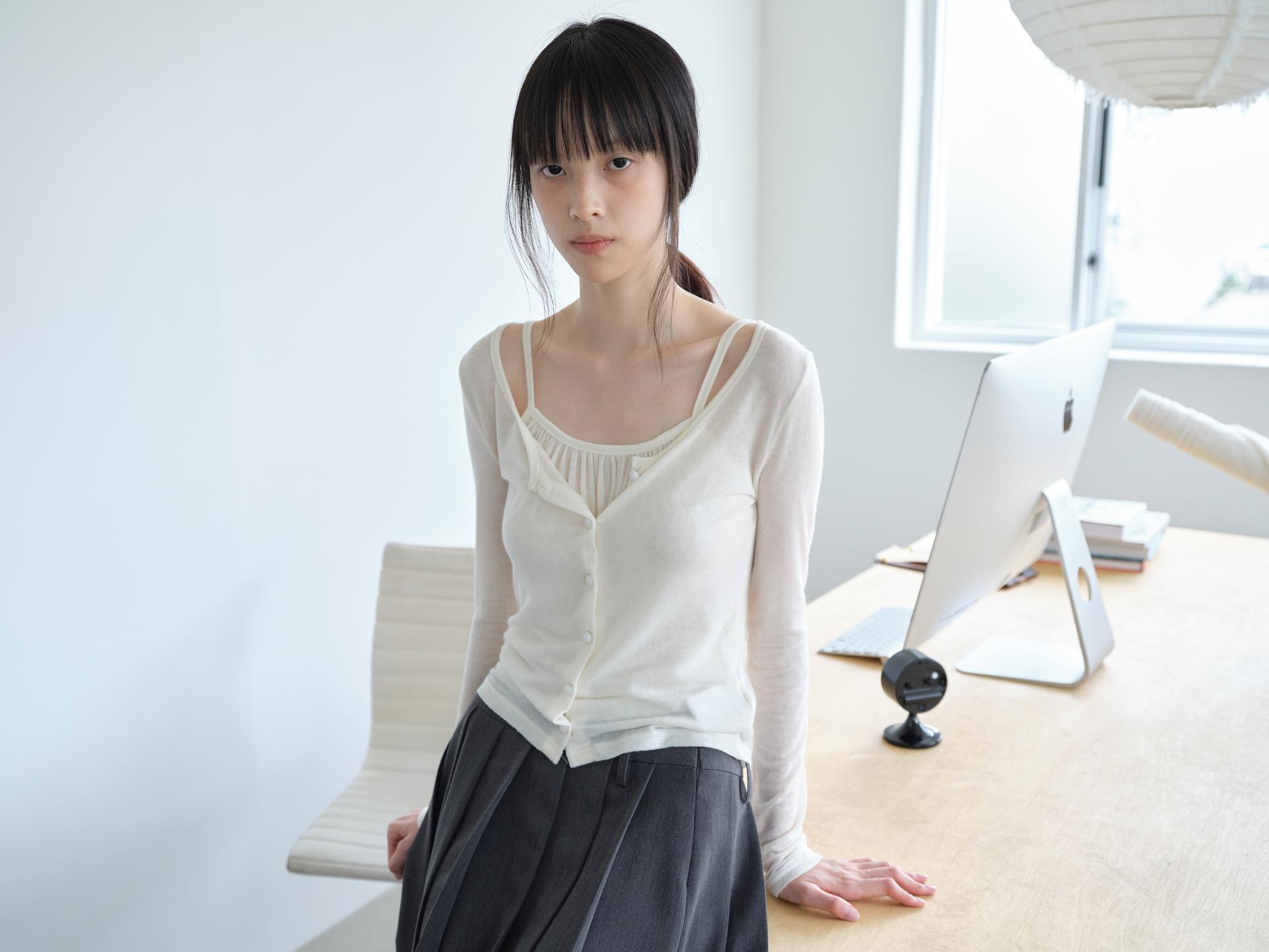 COZY SOFT CARDIGAN&TANK SET_CREAM