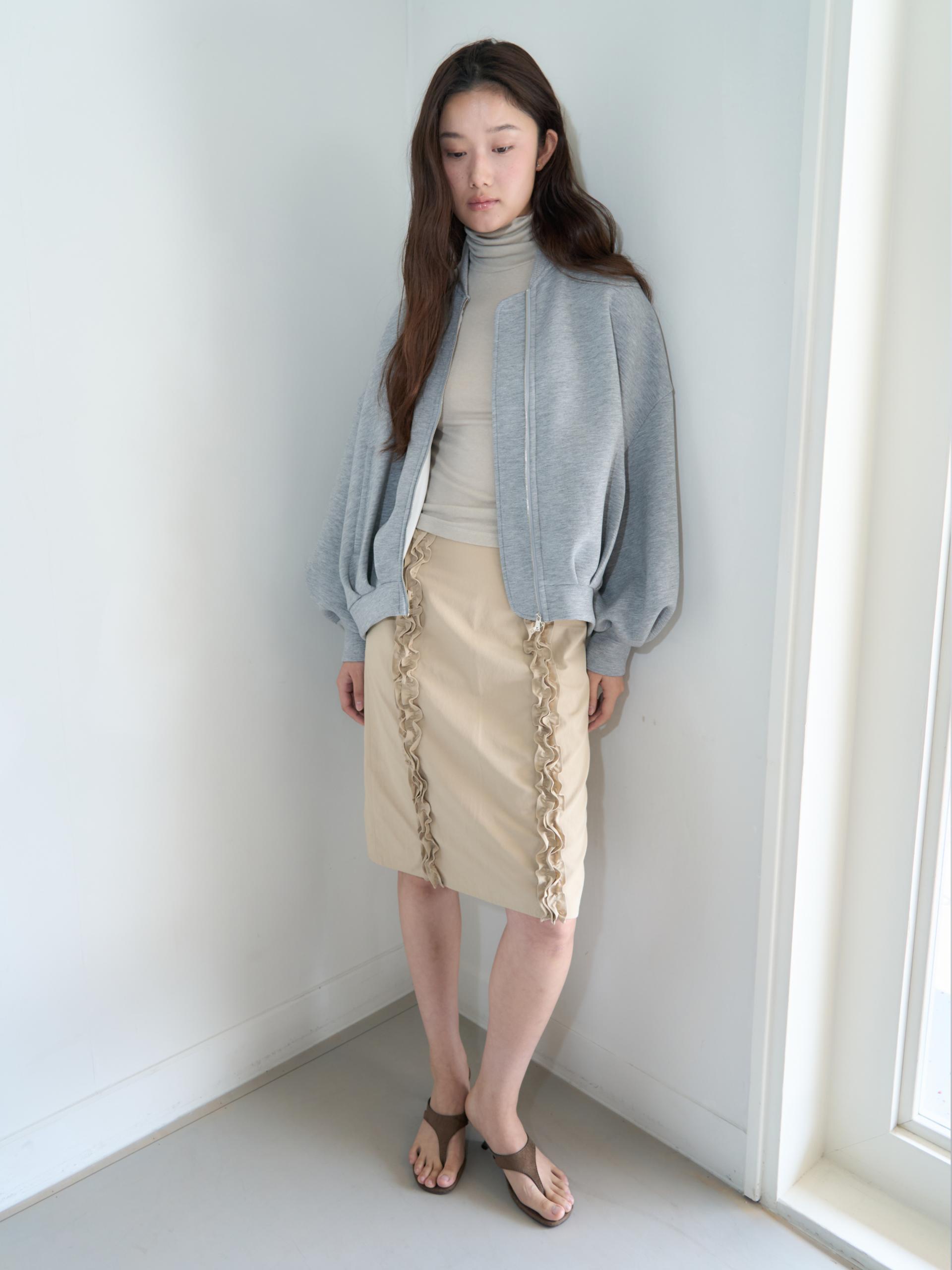 NEOPRENE PINTUCK JACKET_GRAY