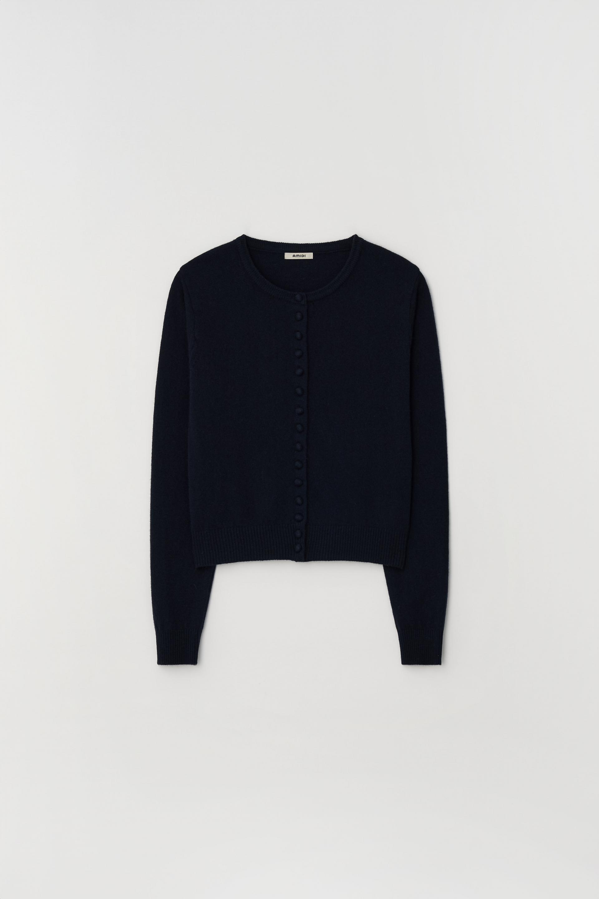 MERINO CASHMERE BUTTON CARDIGAN_NAVY