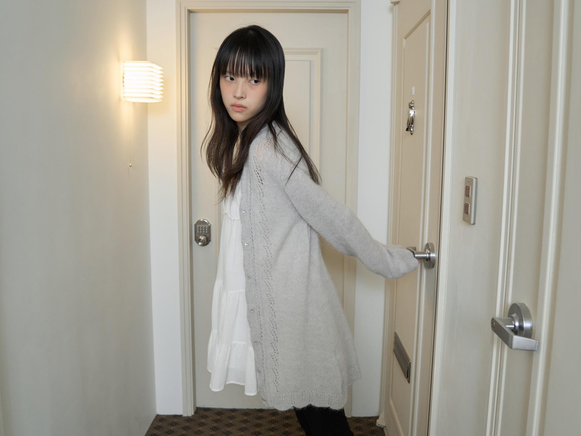 ALPACA LOOSE KNIT LONG CARDIGAN_LIGHT GRAY