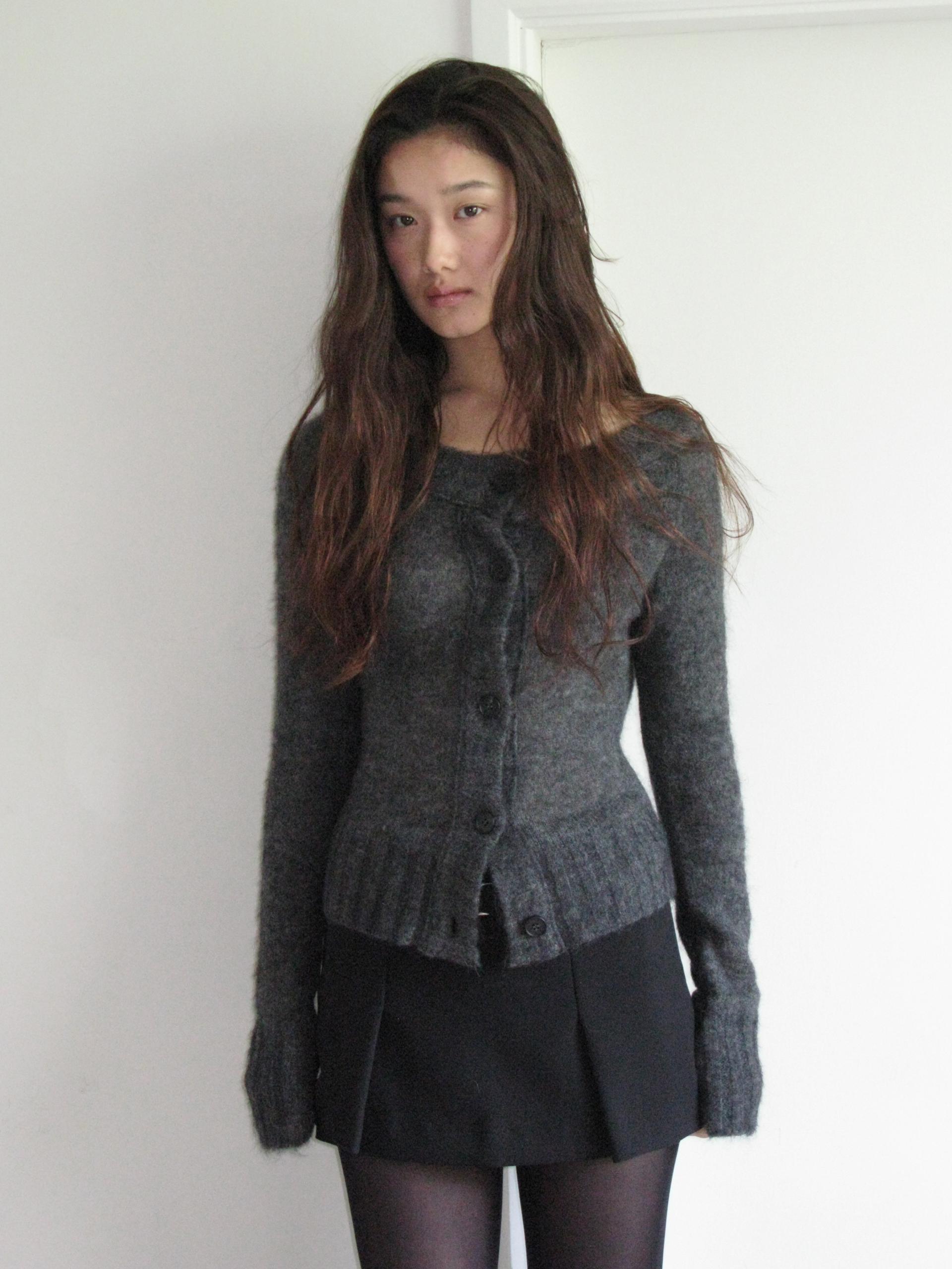 MERINO WOOL ALPACA OFF-SHOULDER CARDIGAN_CHARCOAL