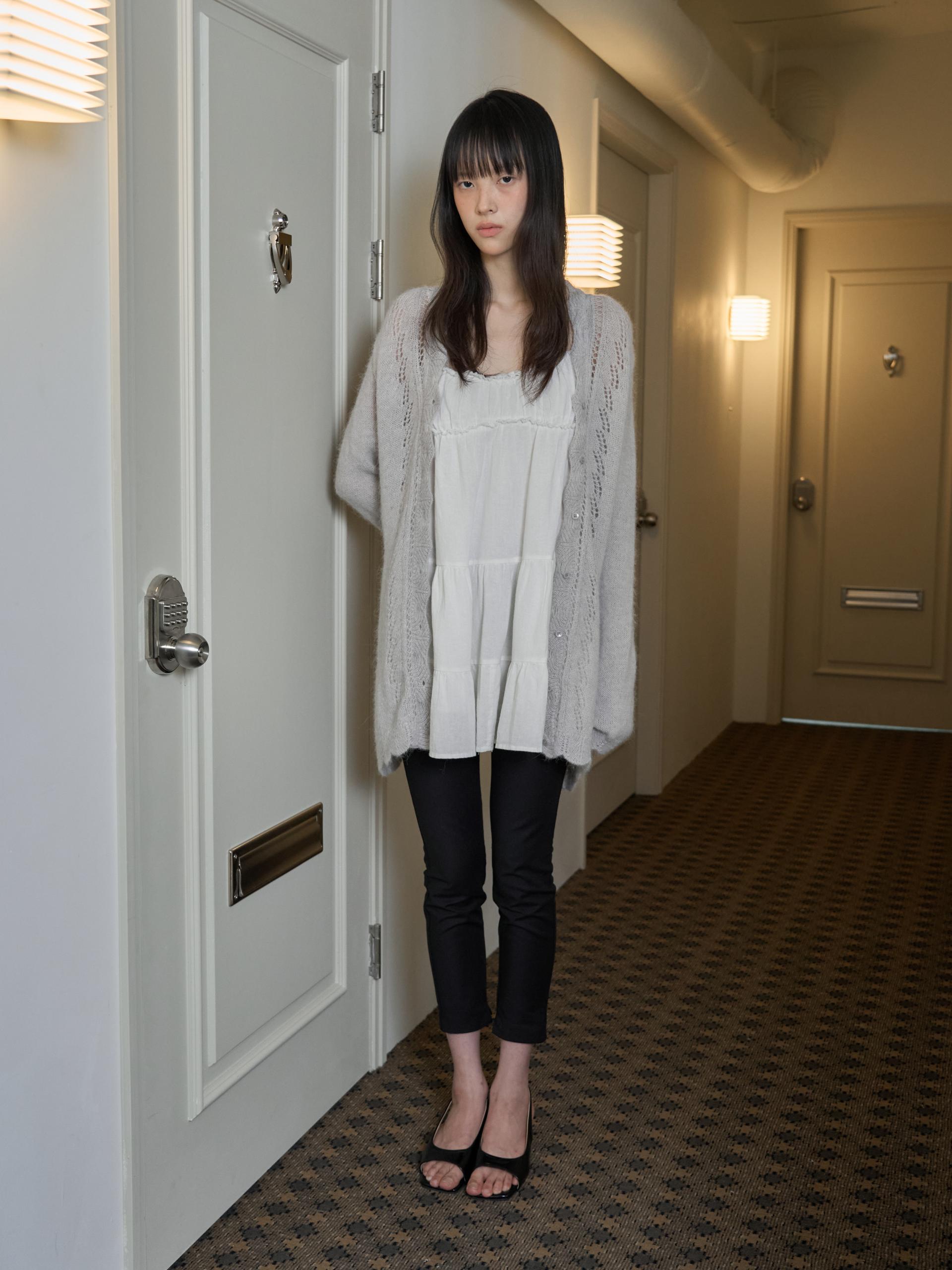 ALPACA LOOSE KNIT LONG CARDIGAN_LIGHT GRAY