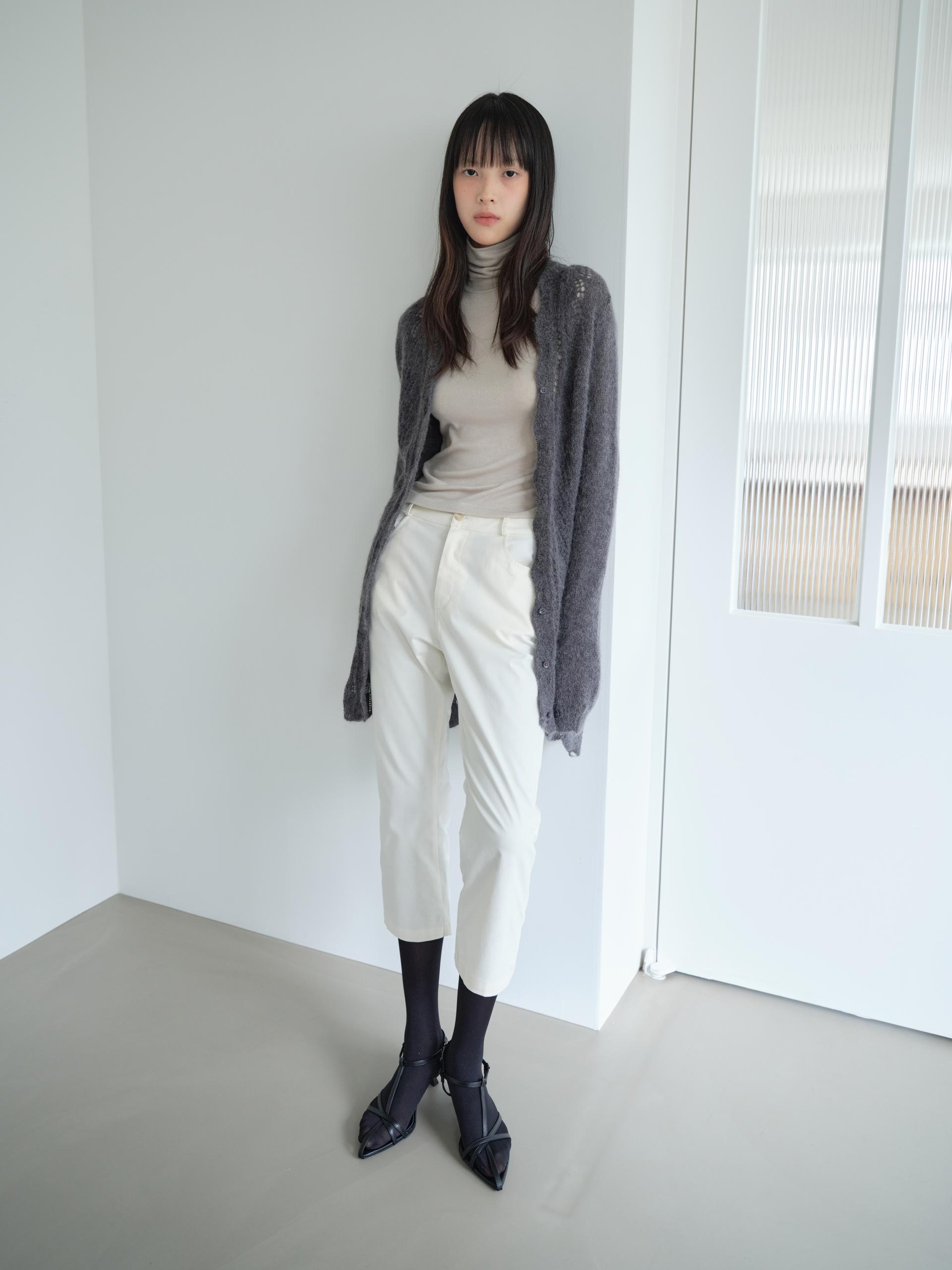 ALPACA LOOSE KNIT LONG CARDIGAN_CHARCOAL